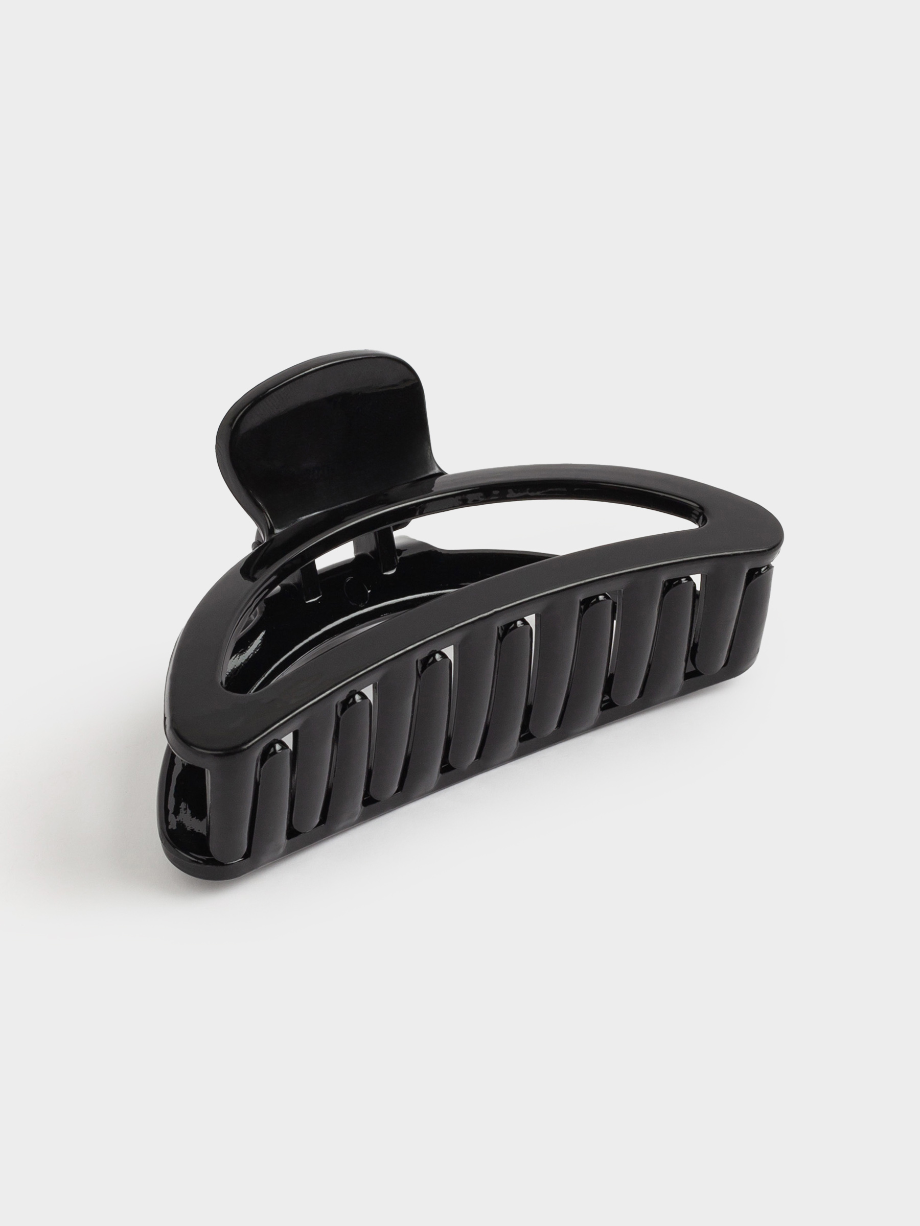 Hair clip, 9 cm, plastic, black, Crab, Basic