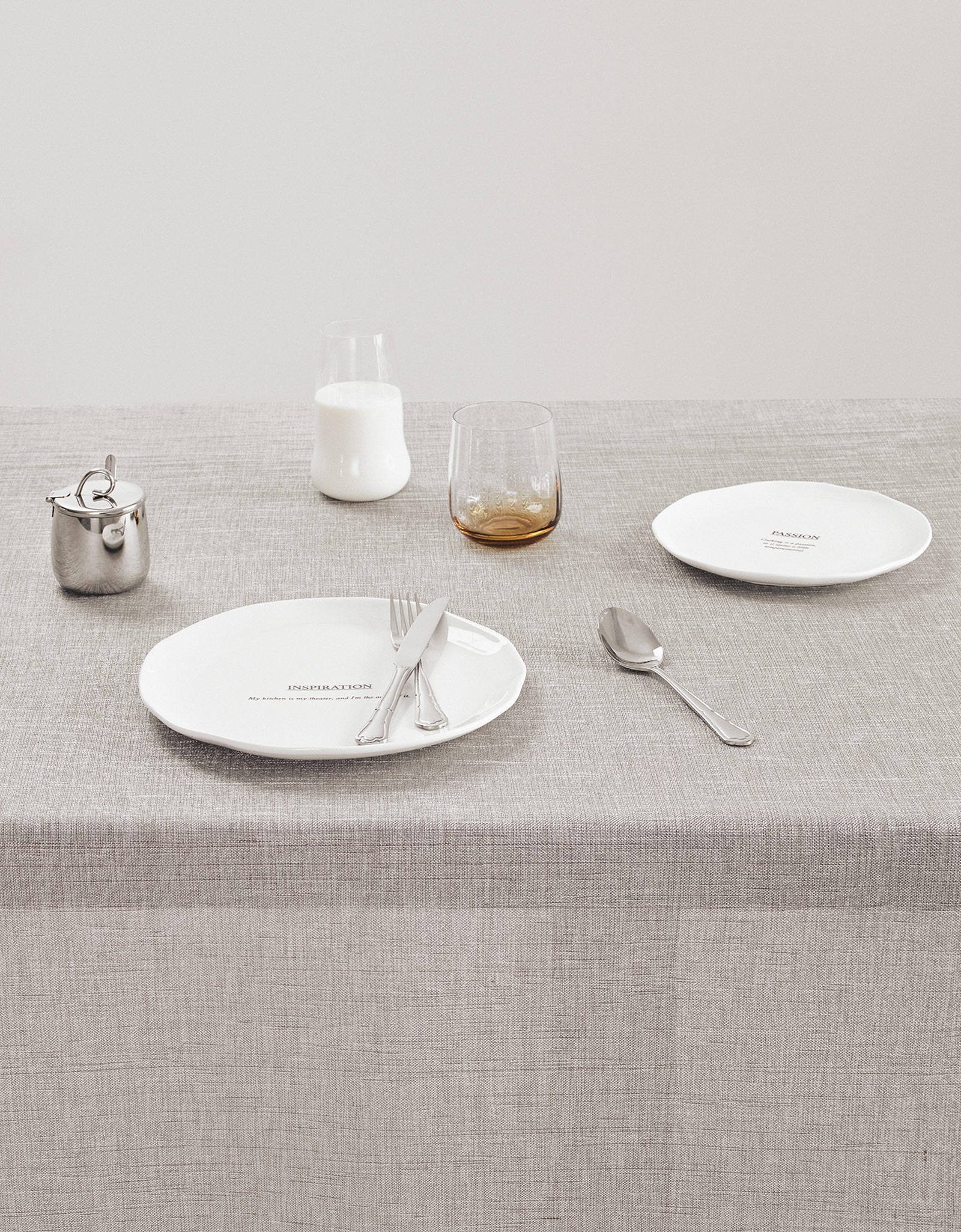 Tablecloth, 160x160 cm, fringed, polyester, grey melange, Beverin, image-2
