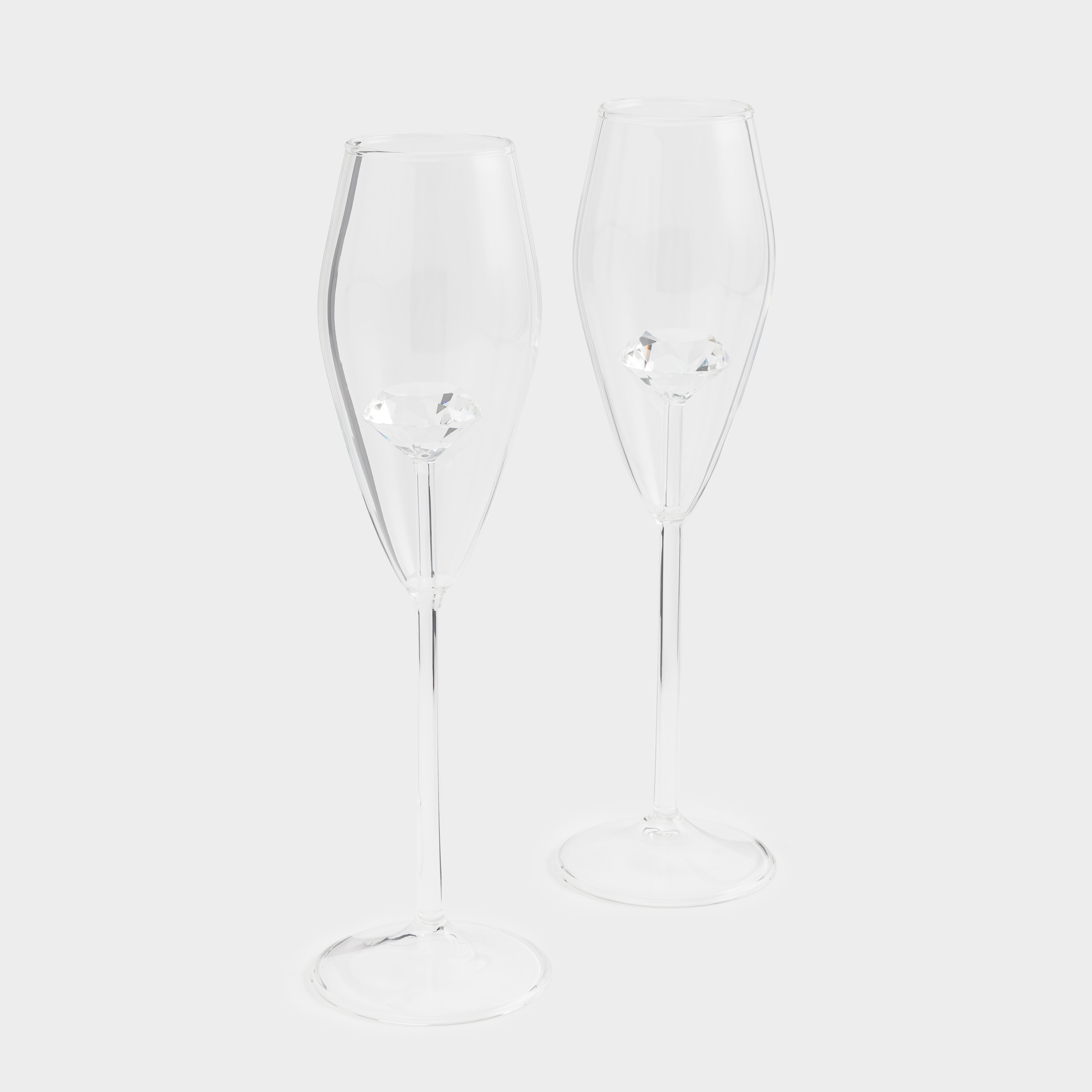 Drinking glass, 210 ml, 2 pcs, Glass, Crystal, Crystal shape, image-1