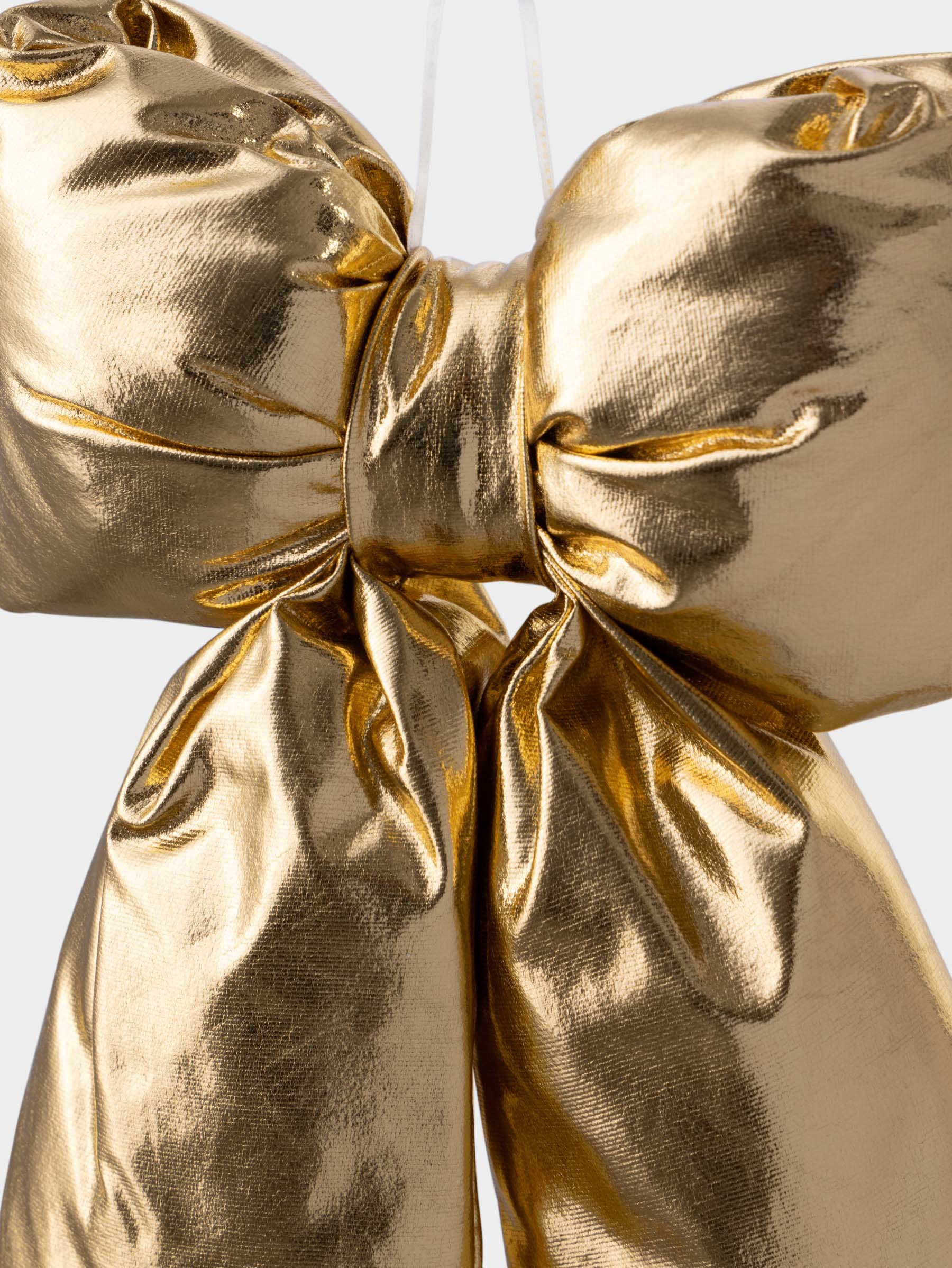 Decorative ornament, 26 cm, polyester, gold, Bow, Vogue bow, image-1