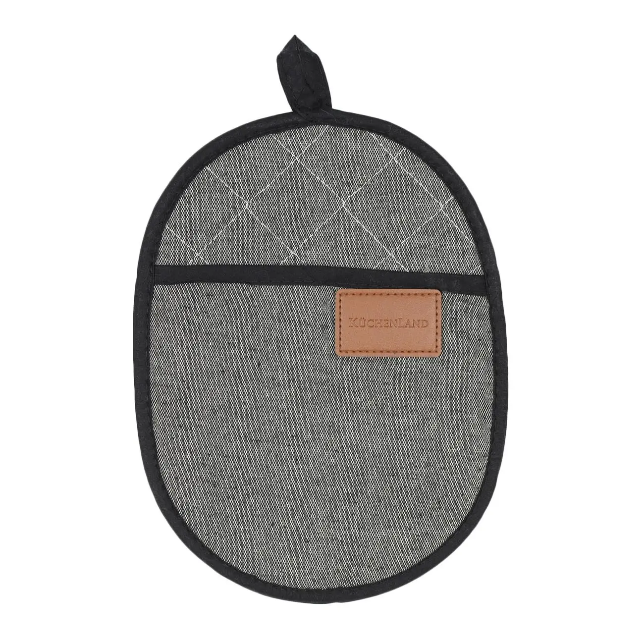 Potholder, 19x25 cm, polyester / neoprene, dark grey, Melange, image-0