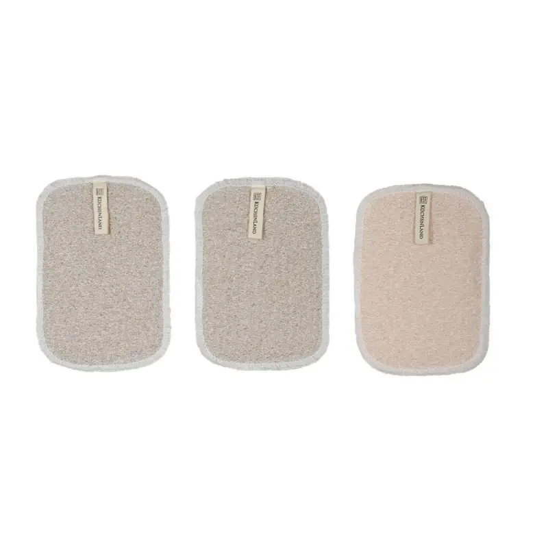Dishcloth, 15x10 cm, 3 pcs, natural fiber, beige, Clean