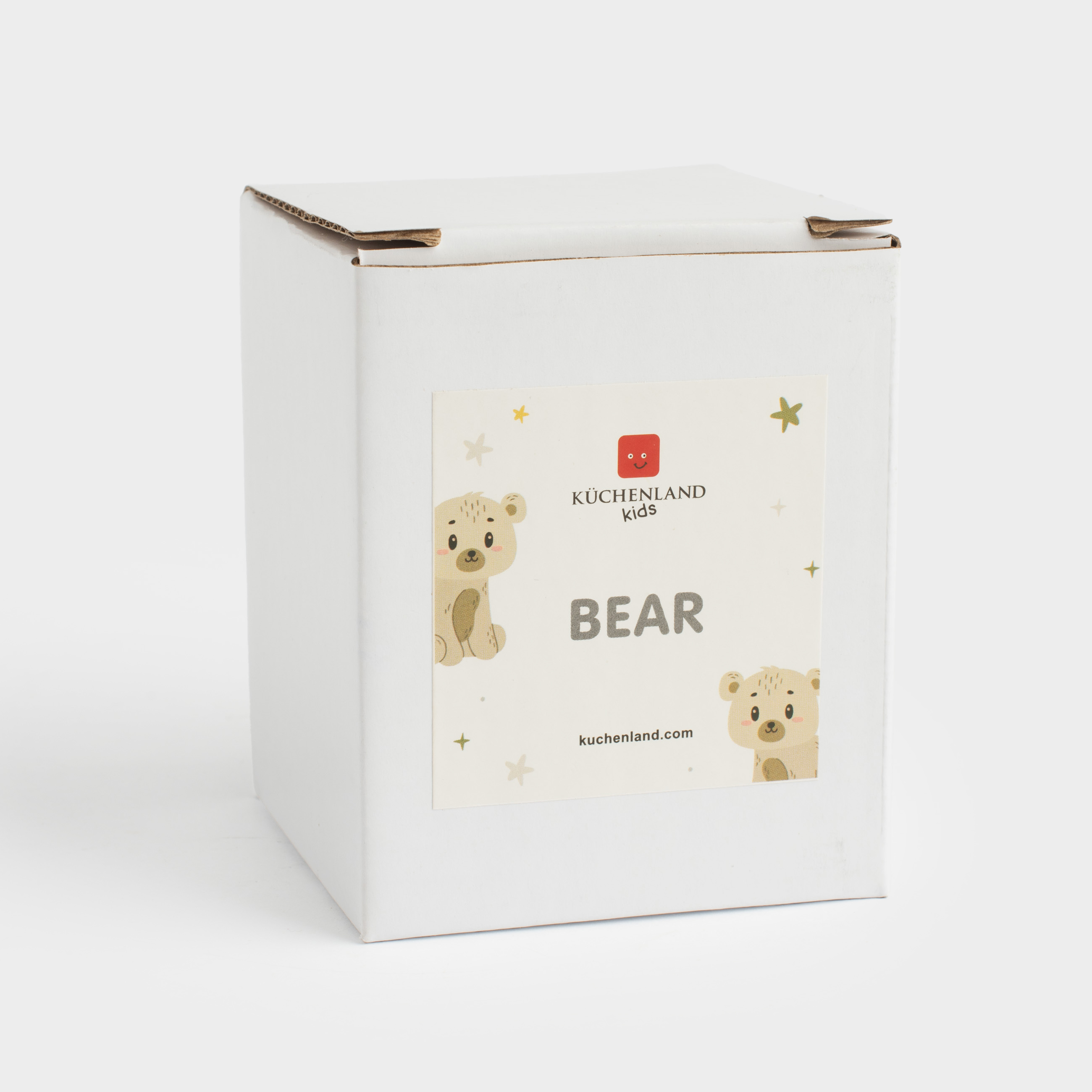 Statuette, 8 cm, porcelain P, milky-gold, Bear, Bear