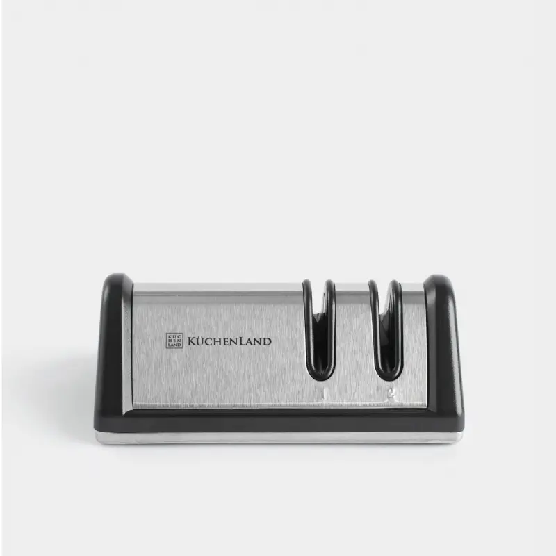 Knife Sharpener, 10 cm, 2-Stage sharpening, black, rhombus shaped, Accessories ,image-0