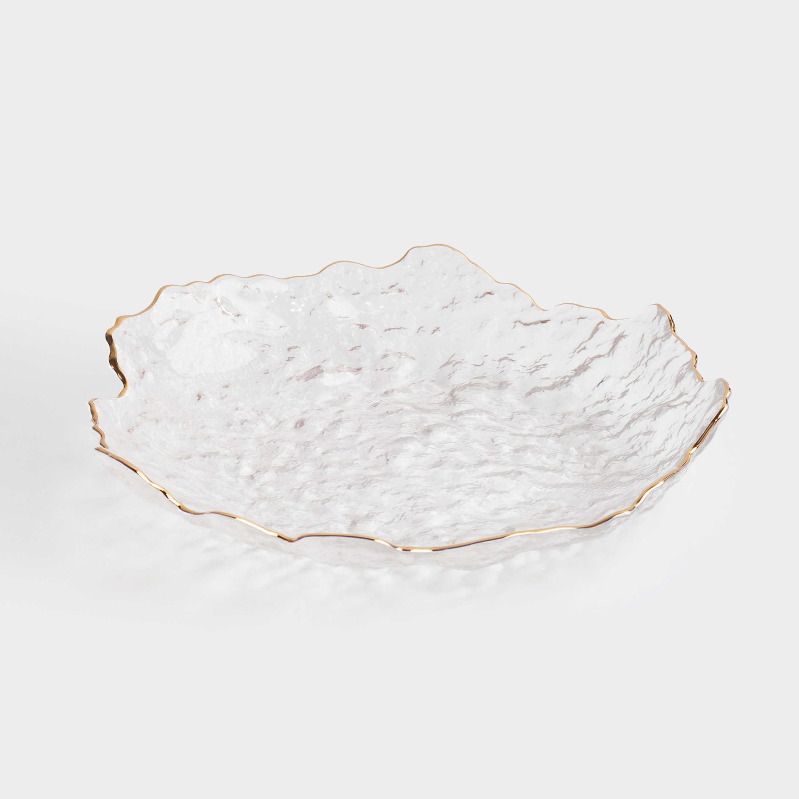 Dish, 25 cm, glass, with golden edging, Nautilus gold, image-0