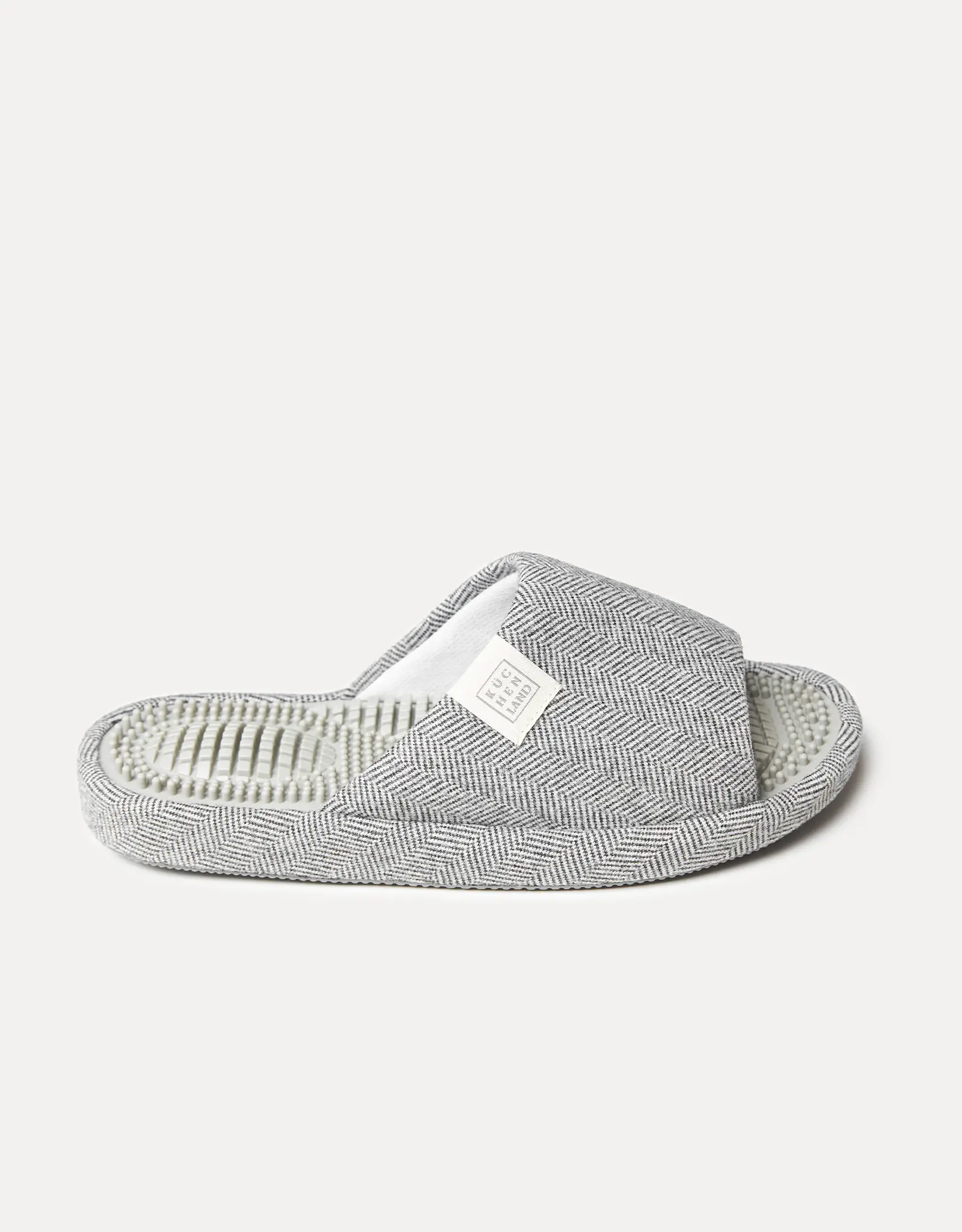 Men's slippers, home, size 40-41, polyester / rubber, gray, Lint