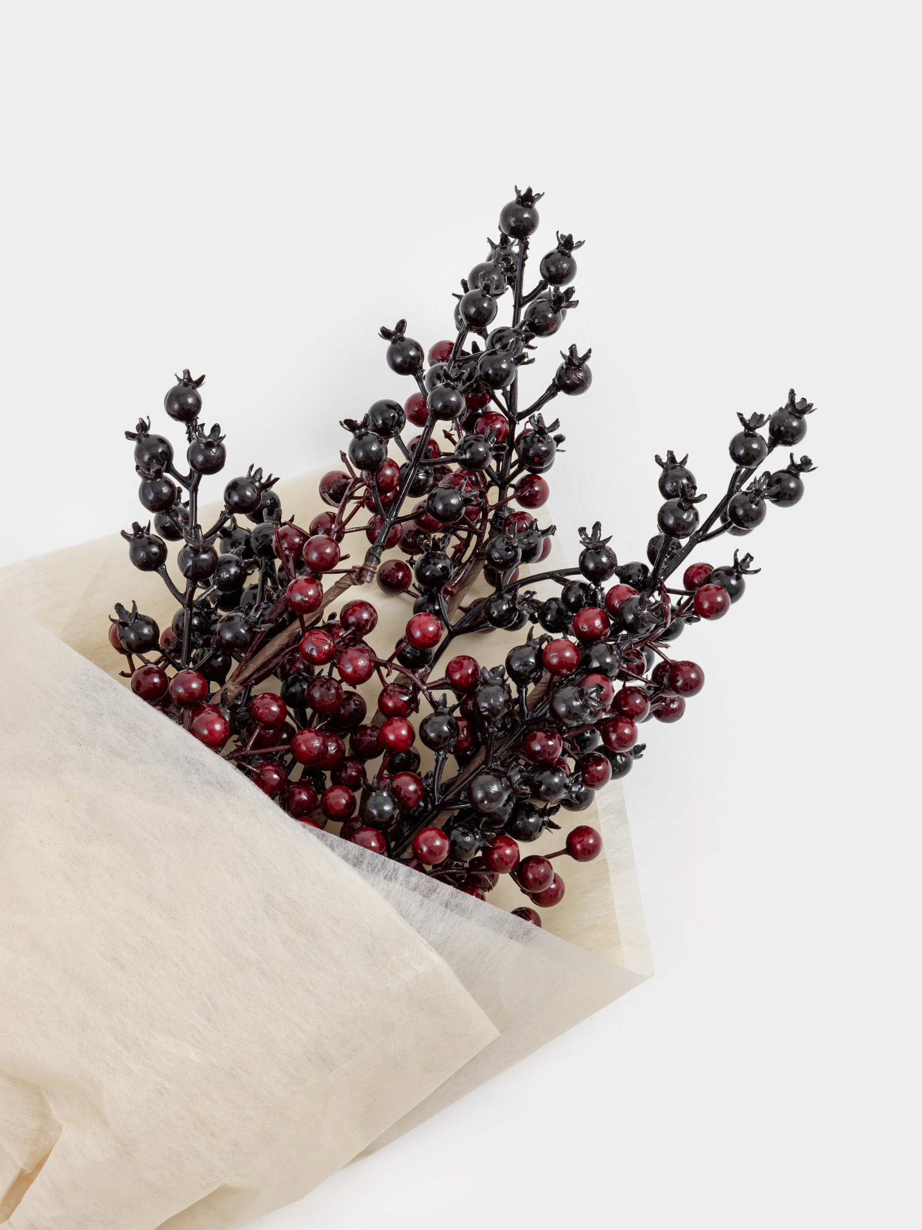 Decorative bouquet, 60 cm, foam/plastic, Burgundy berries, Bordo berry, image-2