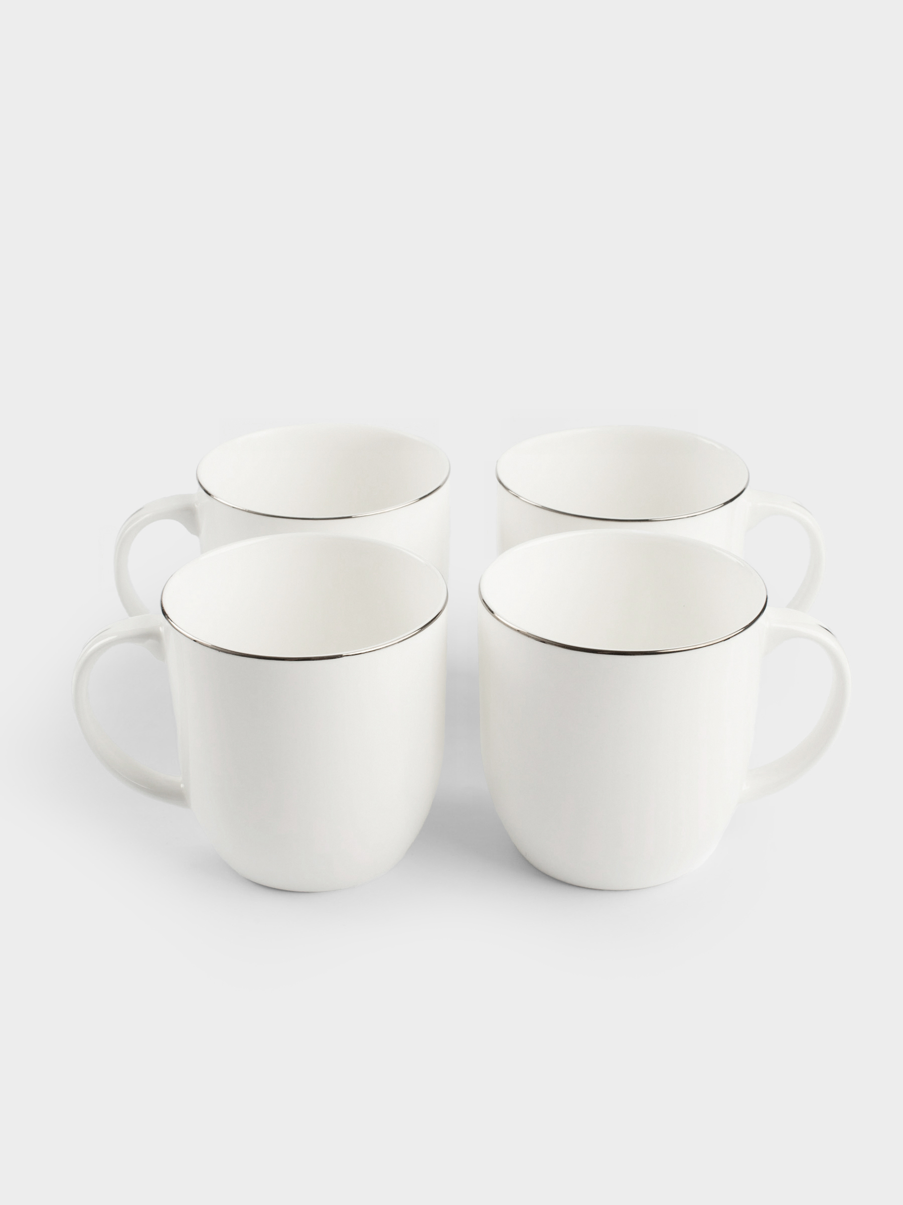 Mug, 370 ml, 4 pcs, porcelain F, white, Ideal silver, image-5