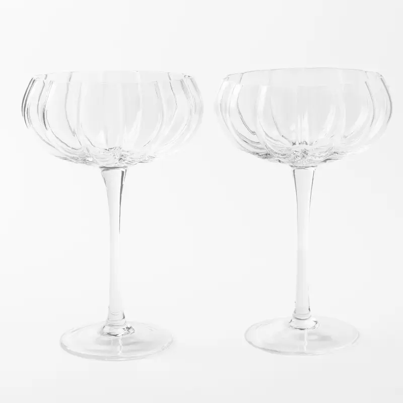 Champagne creamer glass, 310 ml, 2 pcs, glass, Blossom, image-0