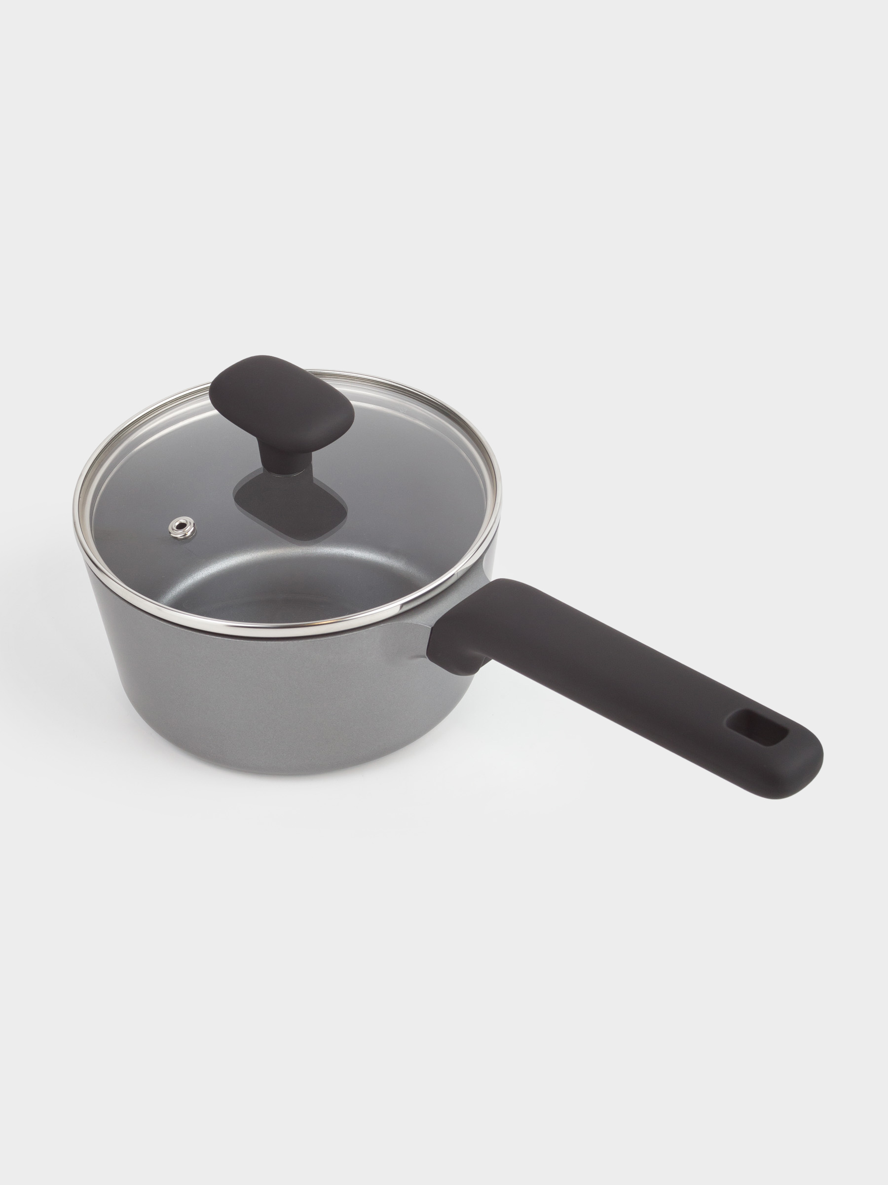 Saucepan, 16 cm, 1.5 l, with lid, coated, aluminum, grey-black, Mintali, image-2
