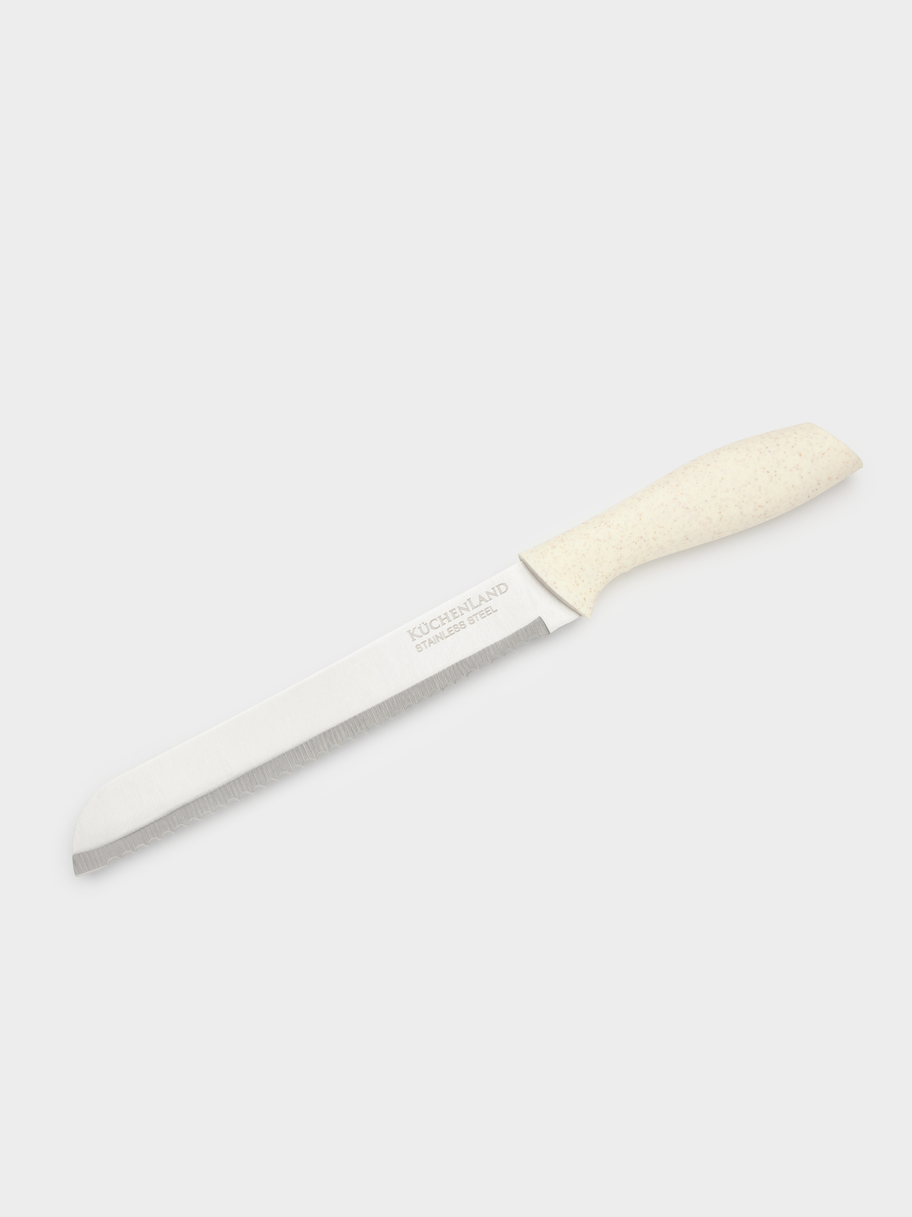 Bread knife, 20 cm, steel/plastic, milky, Speck-light, image-1