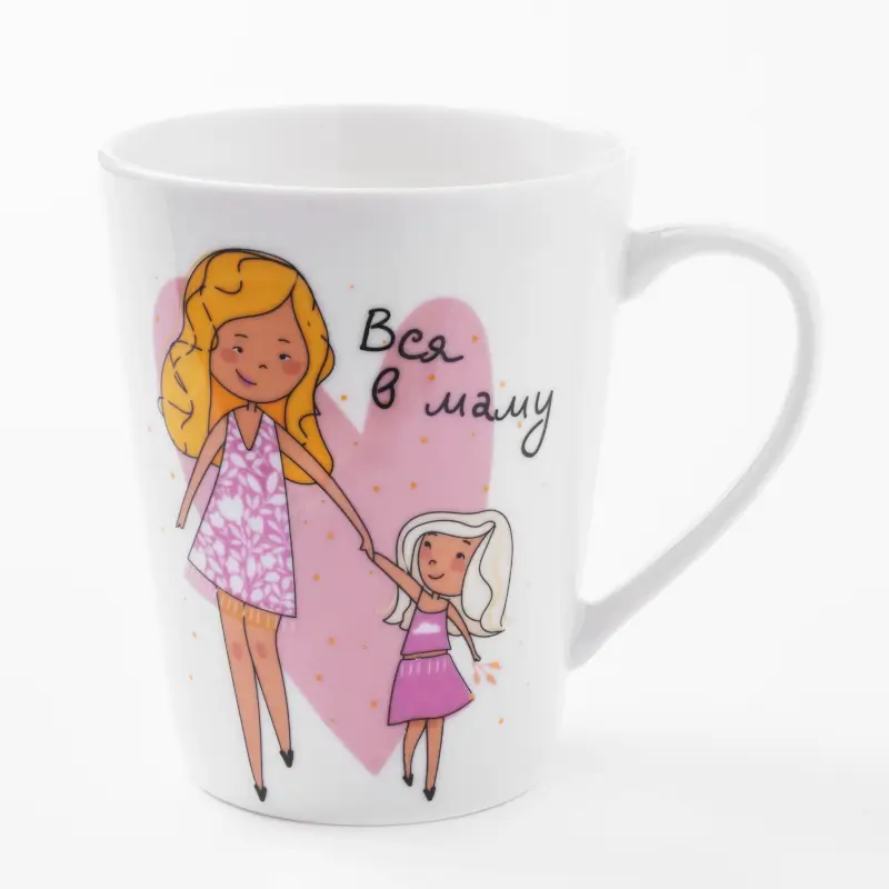Mug, 420 ml, porcelain N, white, Mother and daughter, Family ,image-0