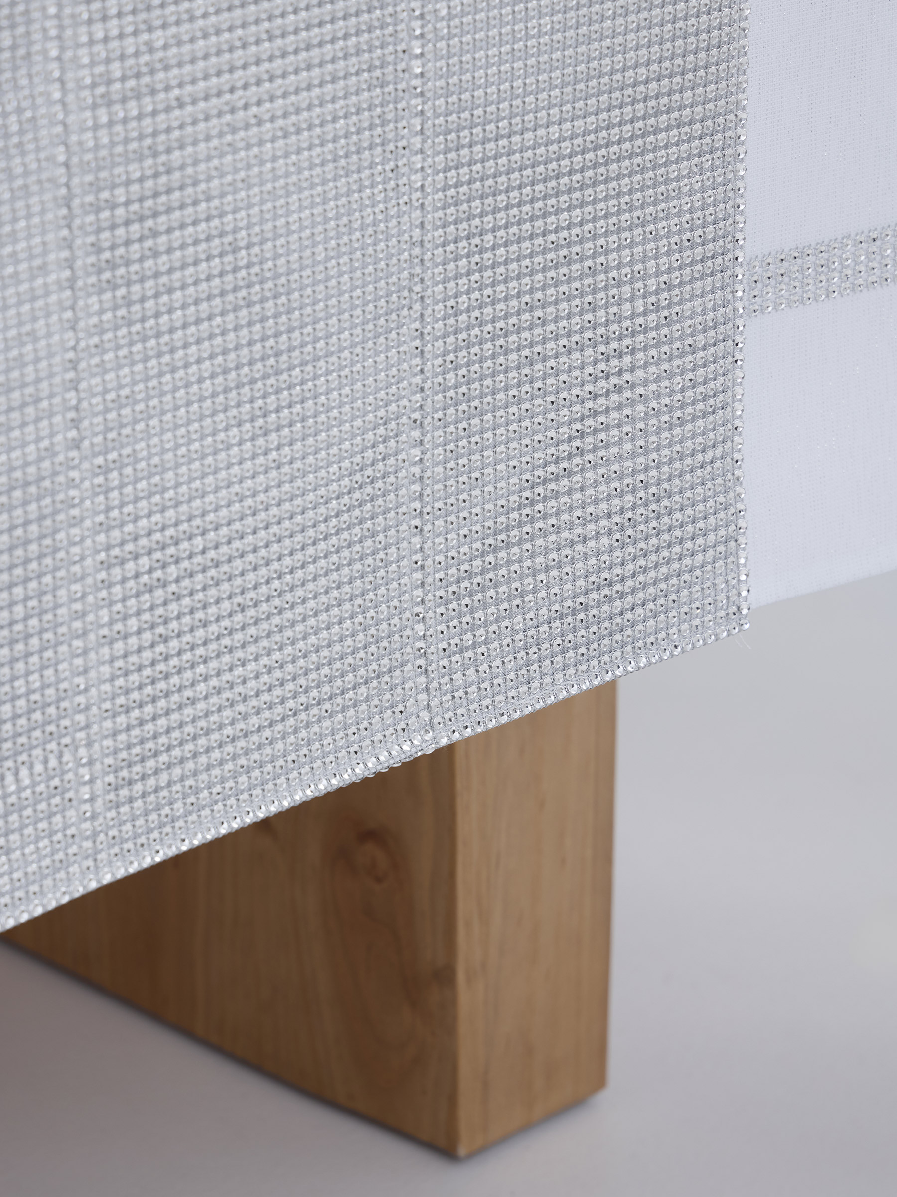 Table runner, 40x160 cm, with rhinestones, polyester / plastic, Silver, Rhinestones, image-6