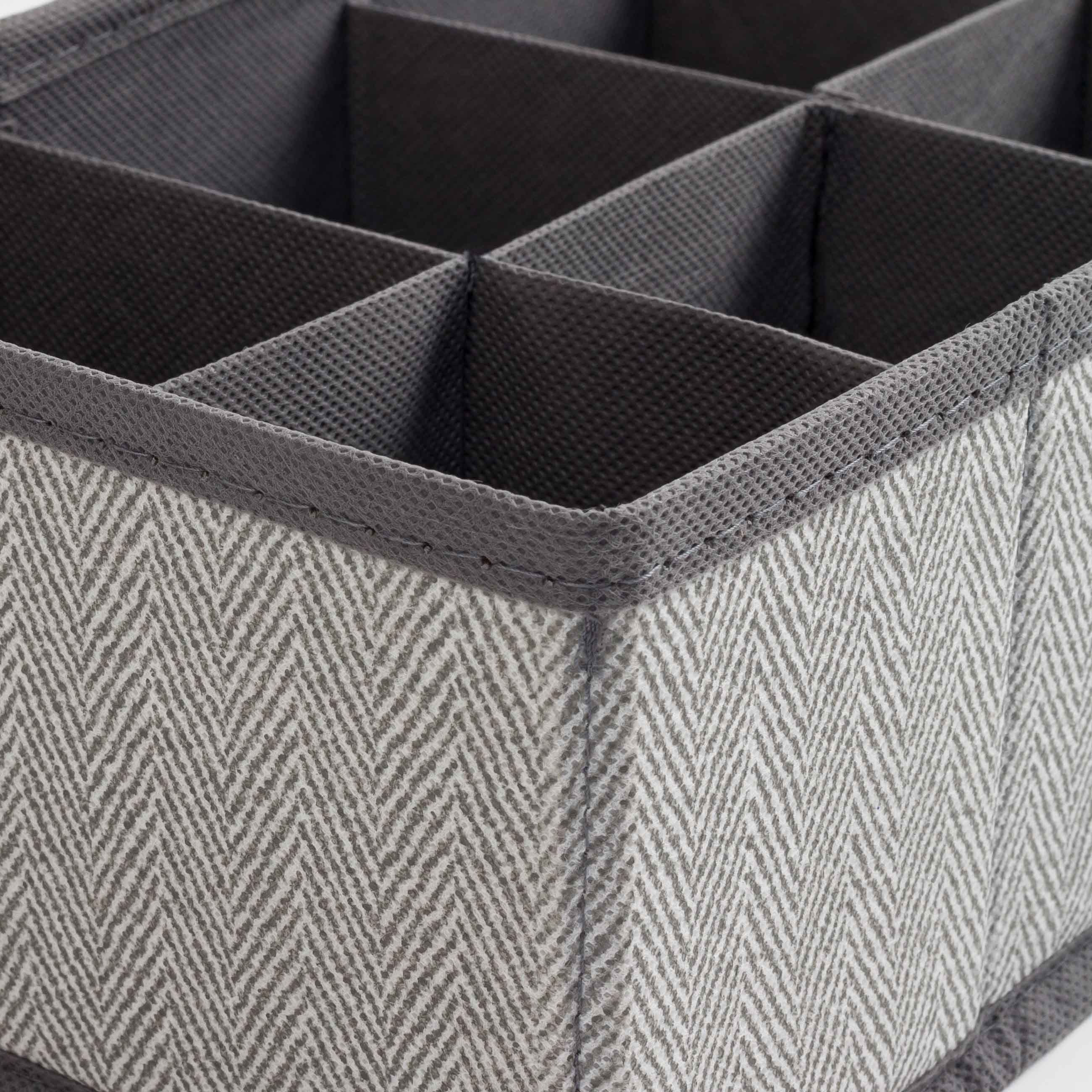 Organizer-divider for drawers, 32x16 cm, 8 units, textile, gray, Pedant new