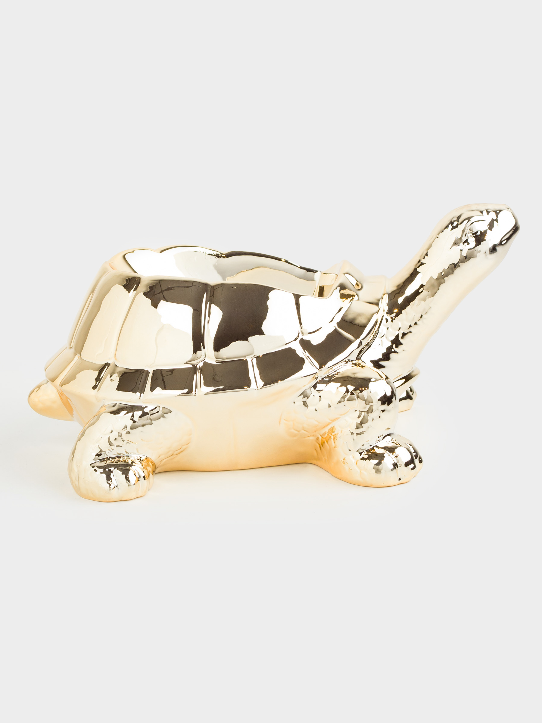 Wine bottle stand, 26x13 cm, porcelain P, golden, Turtle, Grand turtle, image-0