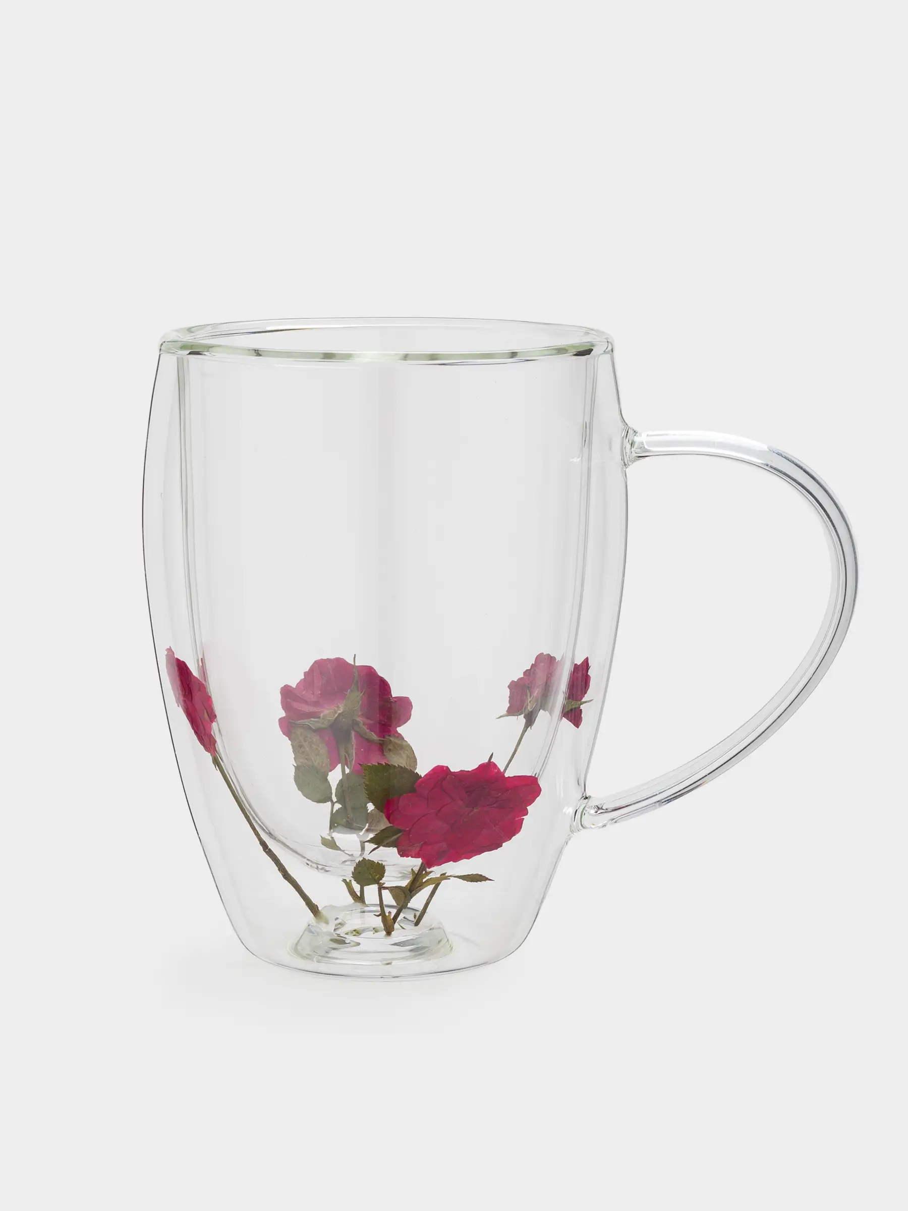 Mug, 330 ml, glass B, with dried flowers inside, Air decor, image-0