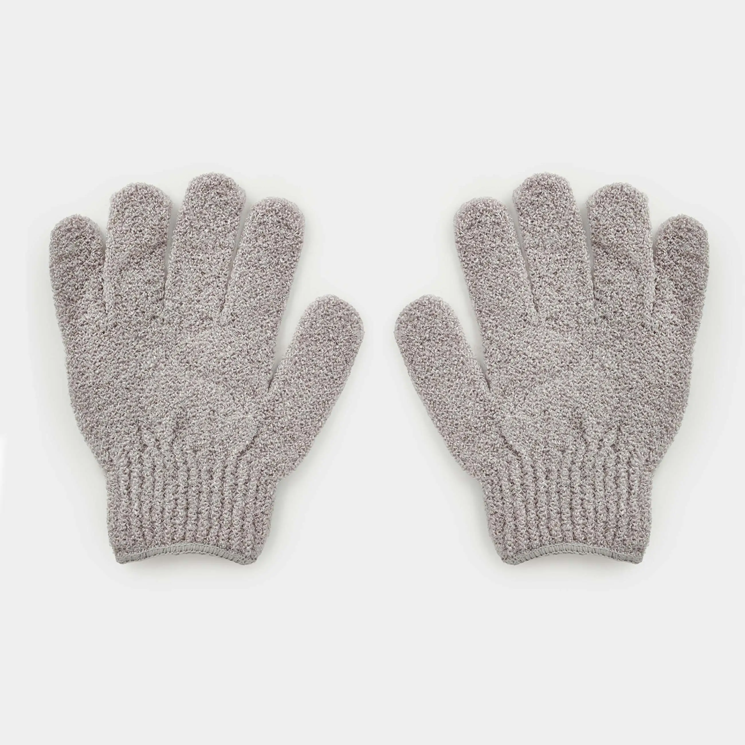 Body wash glove, 19 cm, 2 pcs, nylon, grey, Gentle spa, image-0