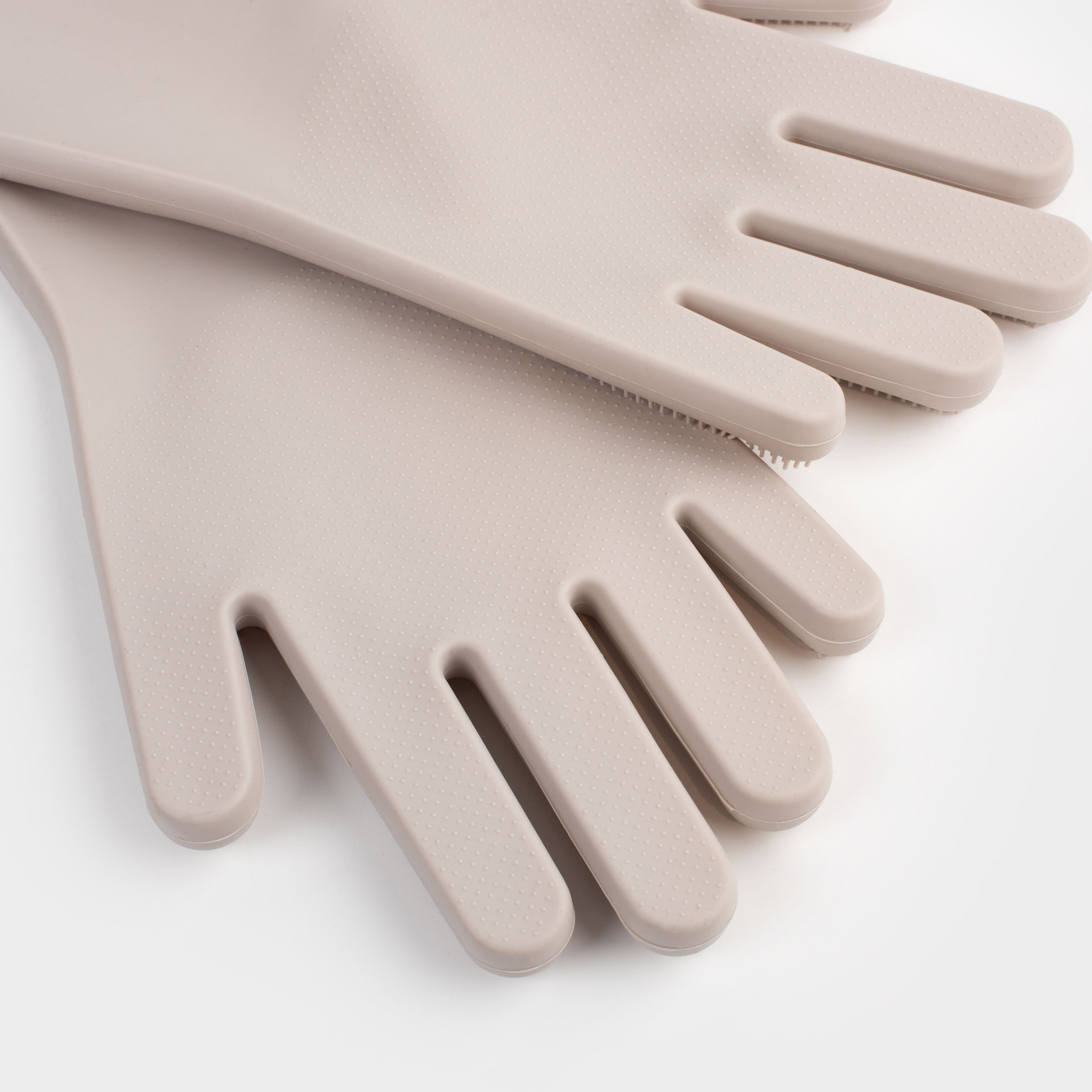 Cleaning glove, 2 pcs, silicone, gray-beige, Clean, image-2