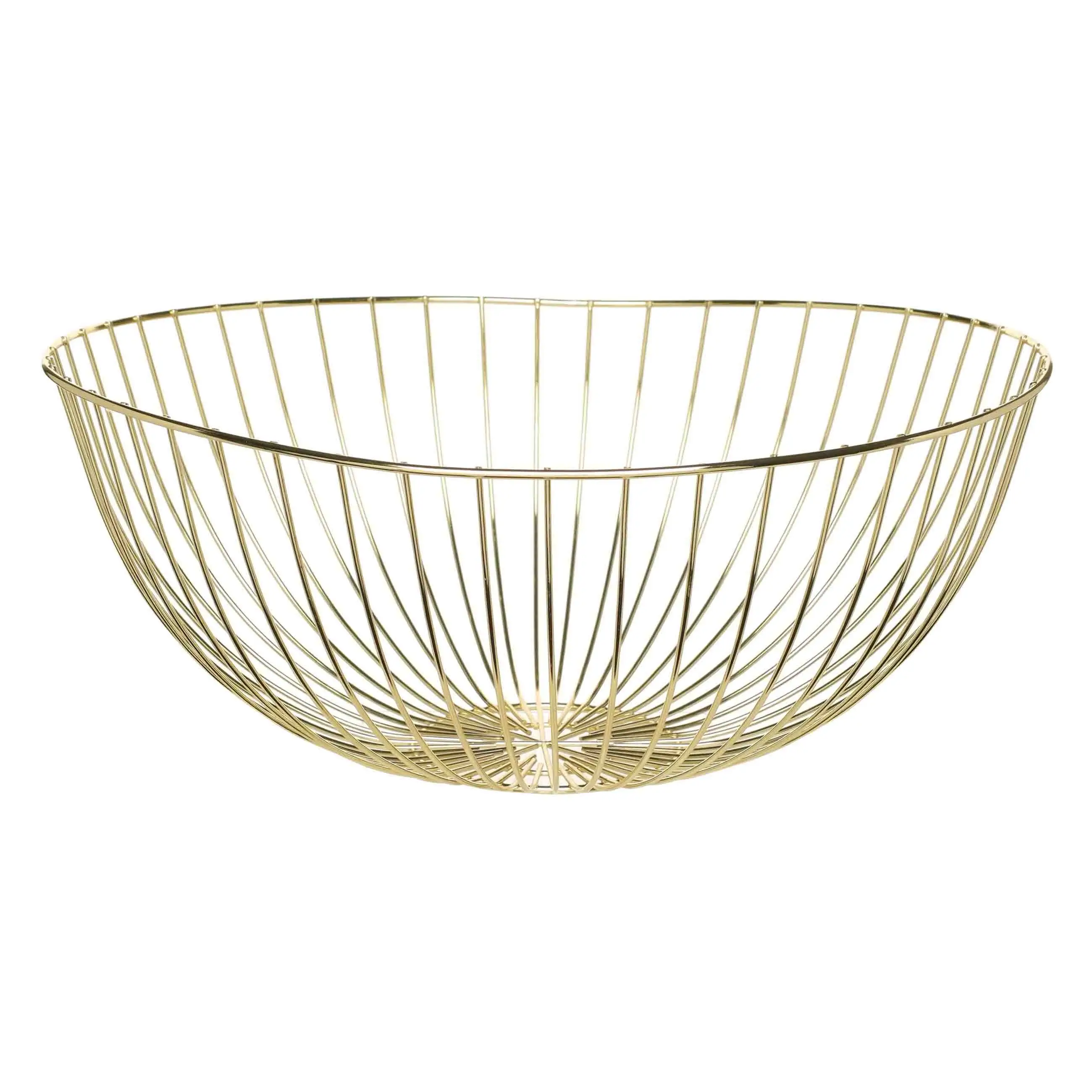 Fruit basket, 33 cm, metal, golden, Twigs, Twist gold