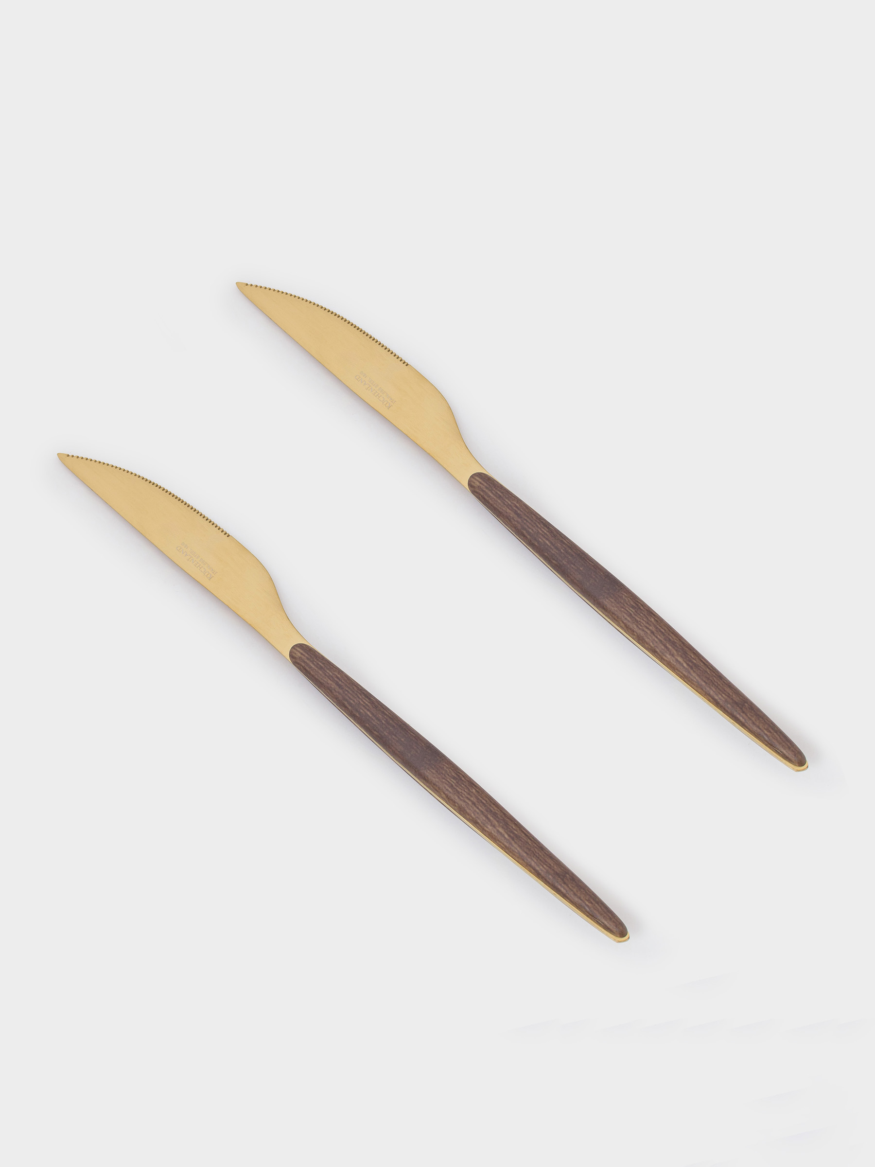Table knife, 2 pcs, steel / plastic, gold, matt, Oslo gold, image-1