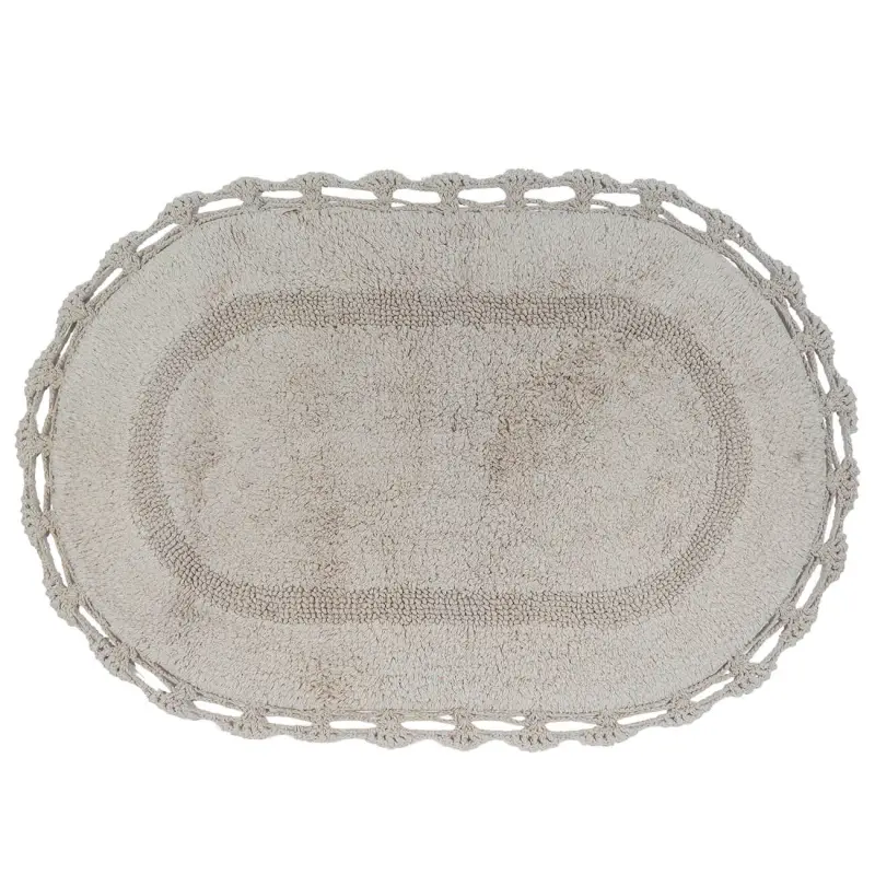 Mat, 60x100 cm, cotton, Beige, Lace, Knit ,image-0
