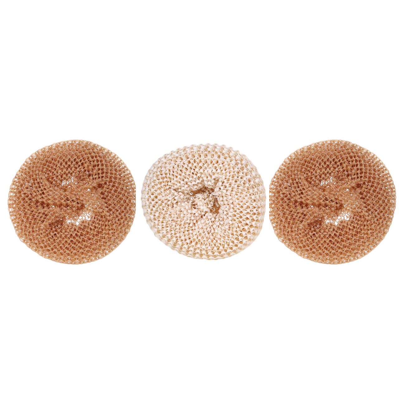 Cleaning sponge, 8 cm, 3 pcs, vegetable fiber, beige / brown, Clean