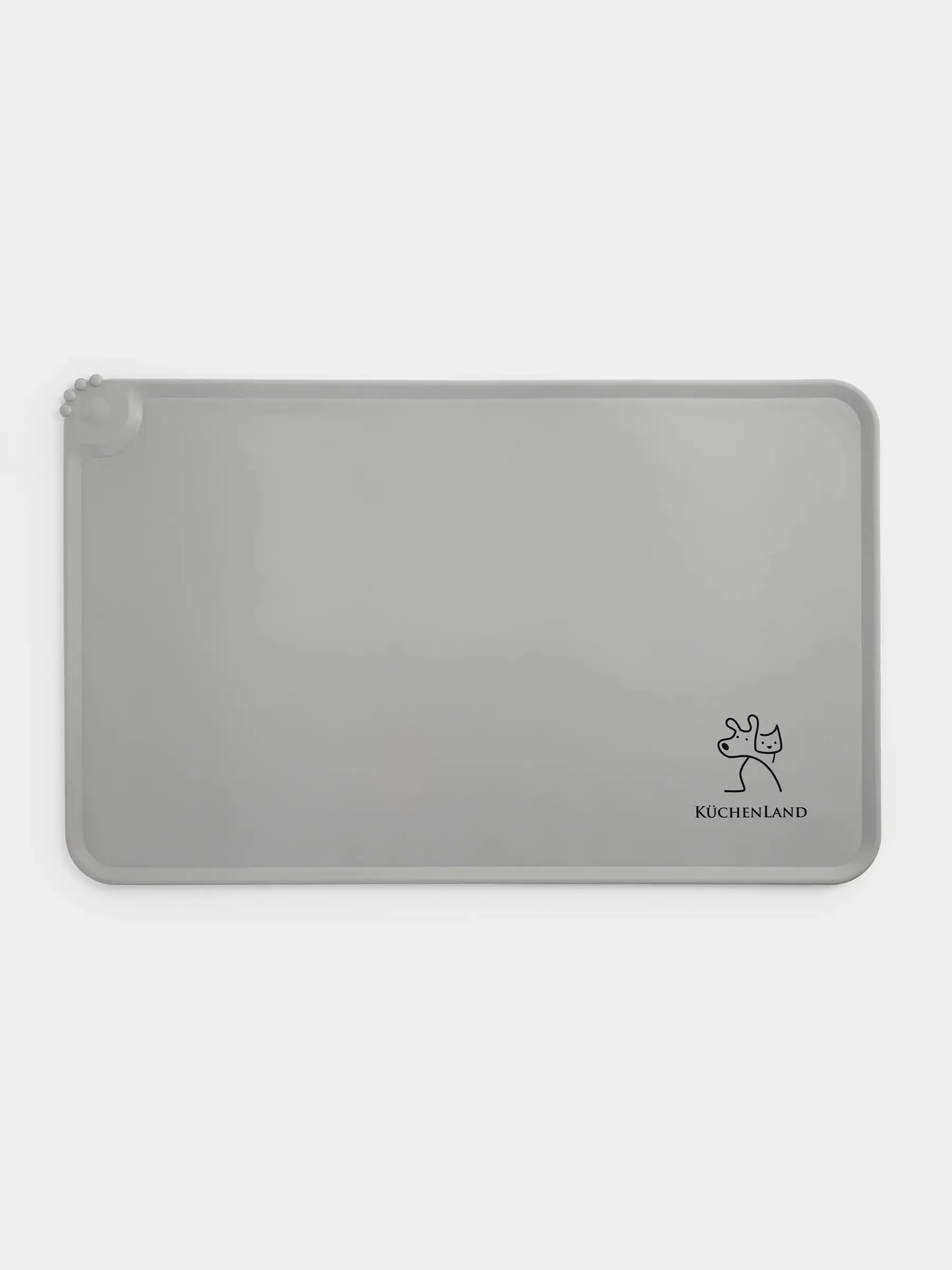 Pet bowl mat, 48x30 cm, silicone, grey-beige, Favorite pet