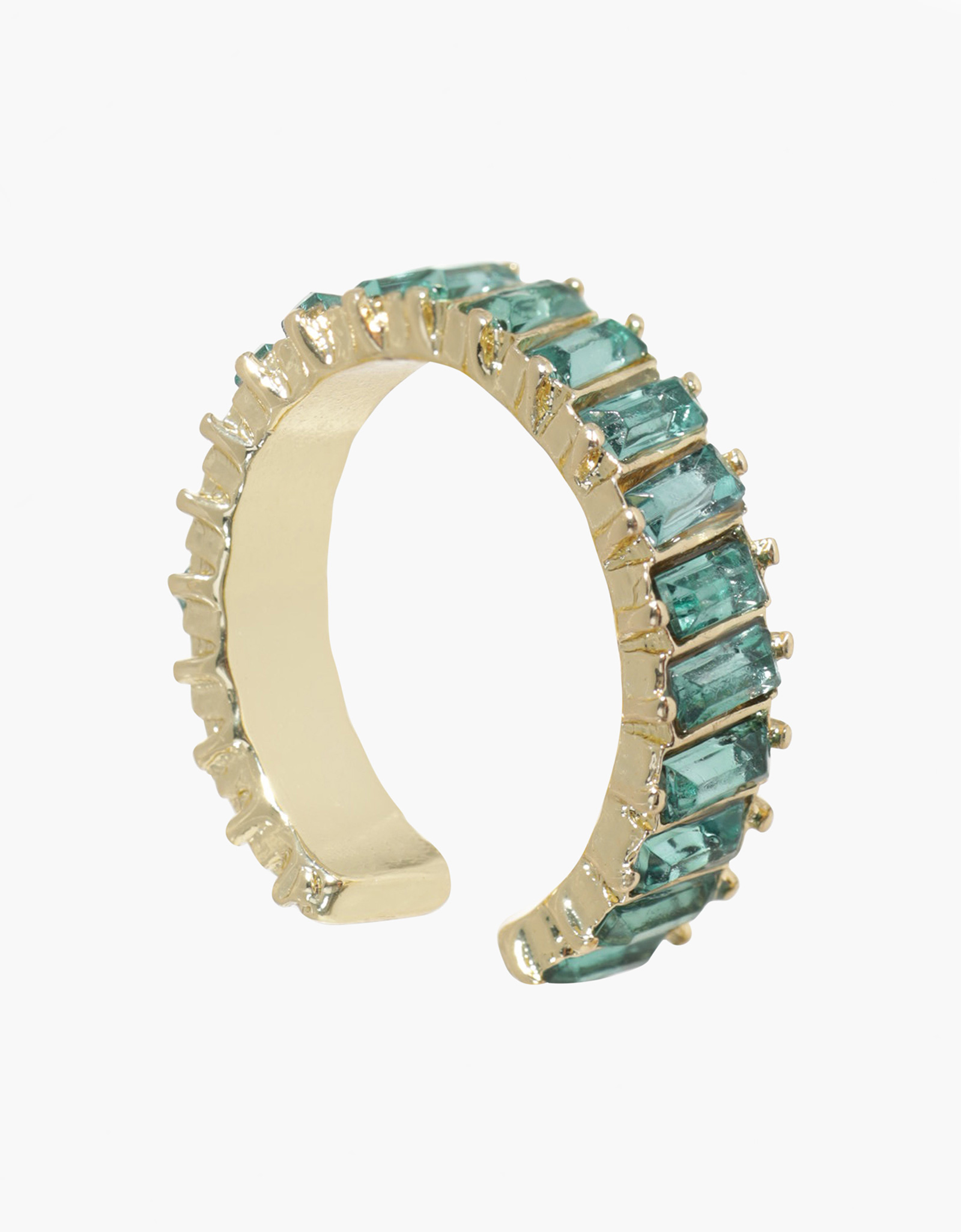 Ring, size S-M, Single size, Metal / Glass, Green stones, Mineral