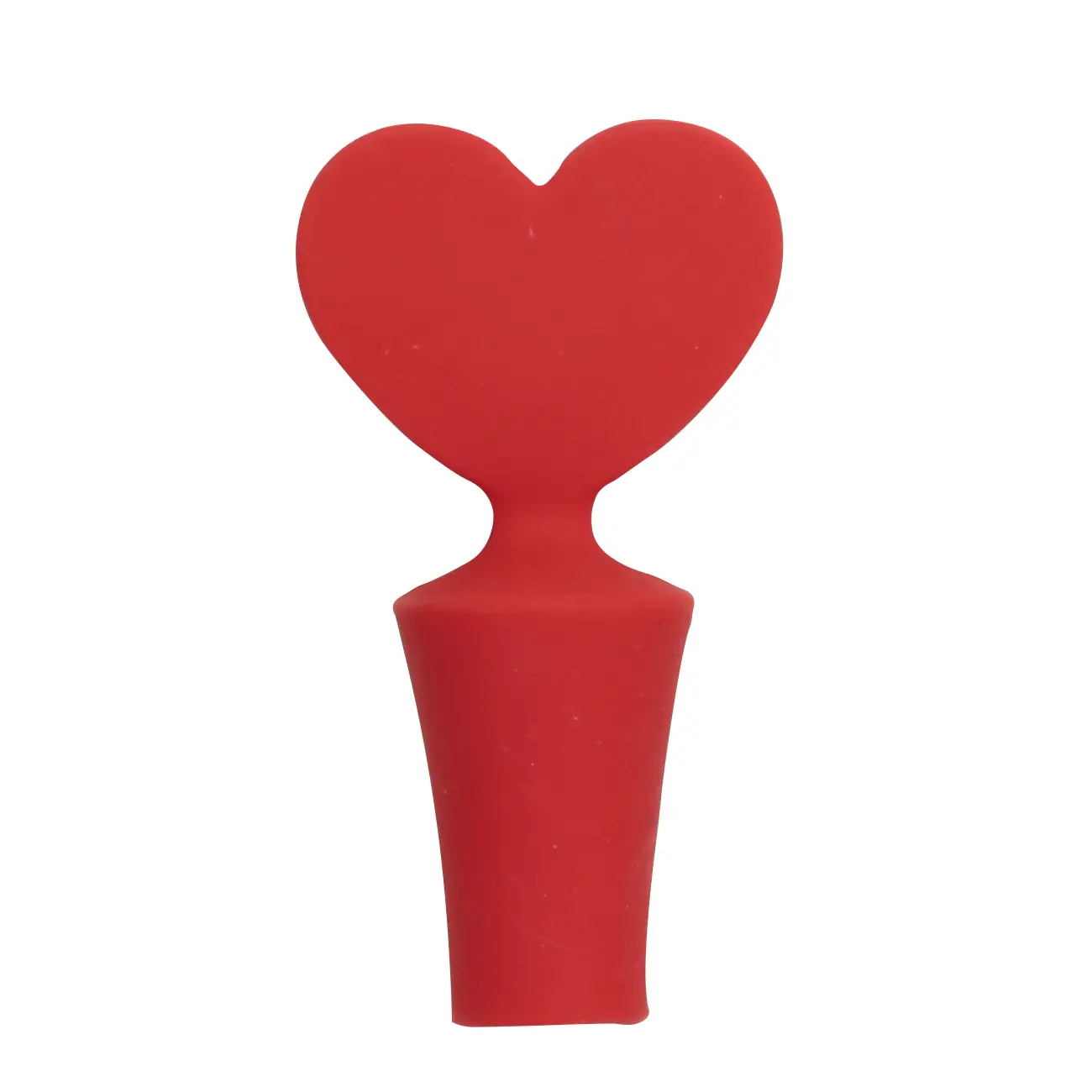Wine bottle stopper, 7 cm, Silicone, red, Heart, Manny, image-0