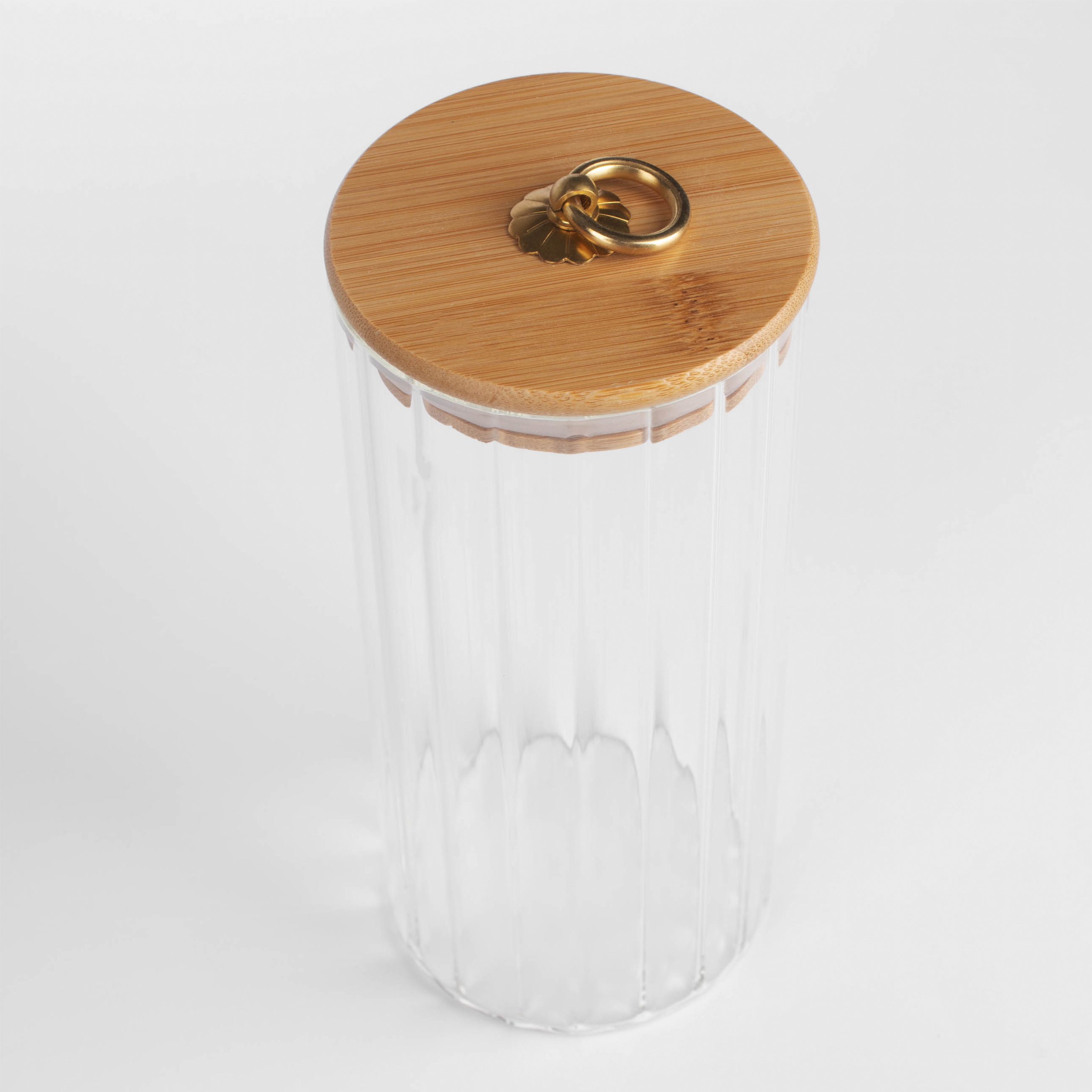 Can for bulk products, 1,1 l, glass B/ bamboo, Camellia, image-1