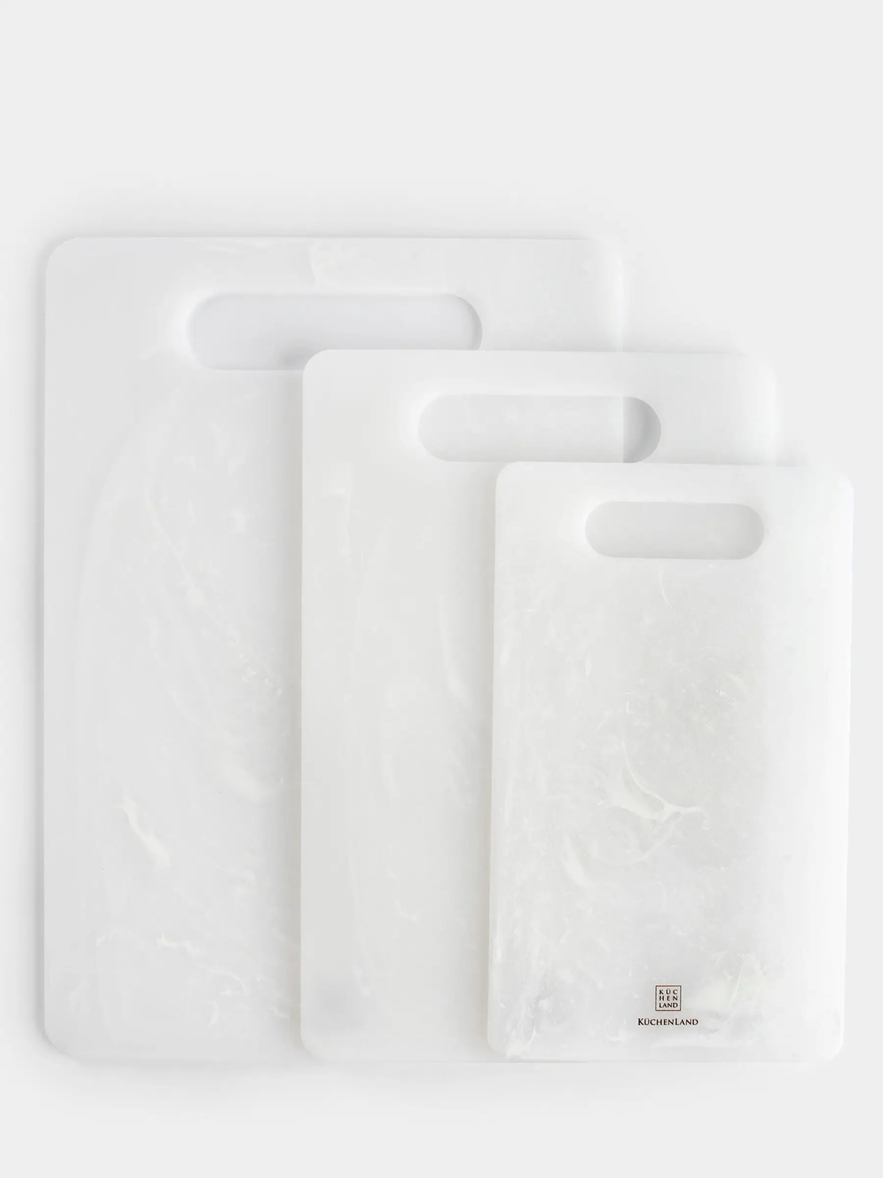Cutting boards set, 25/30/35 cm, 3 pcs, rectangular, plastic, white, Maniera