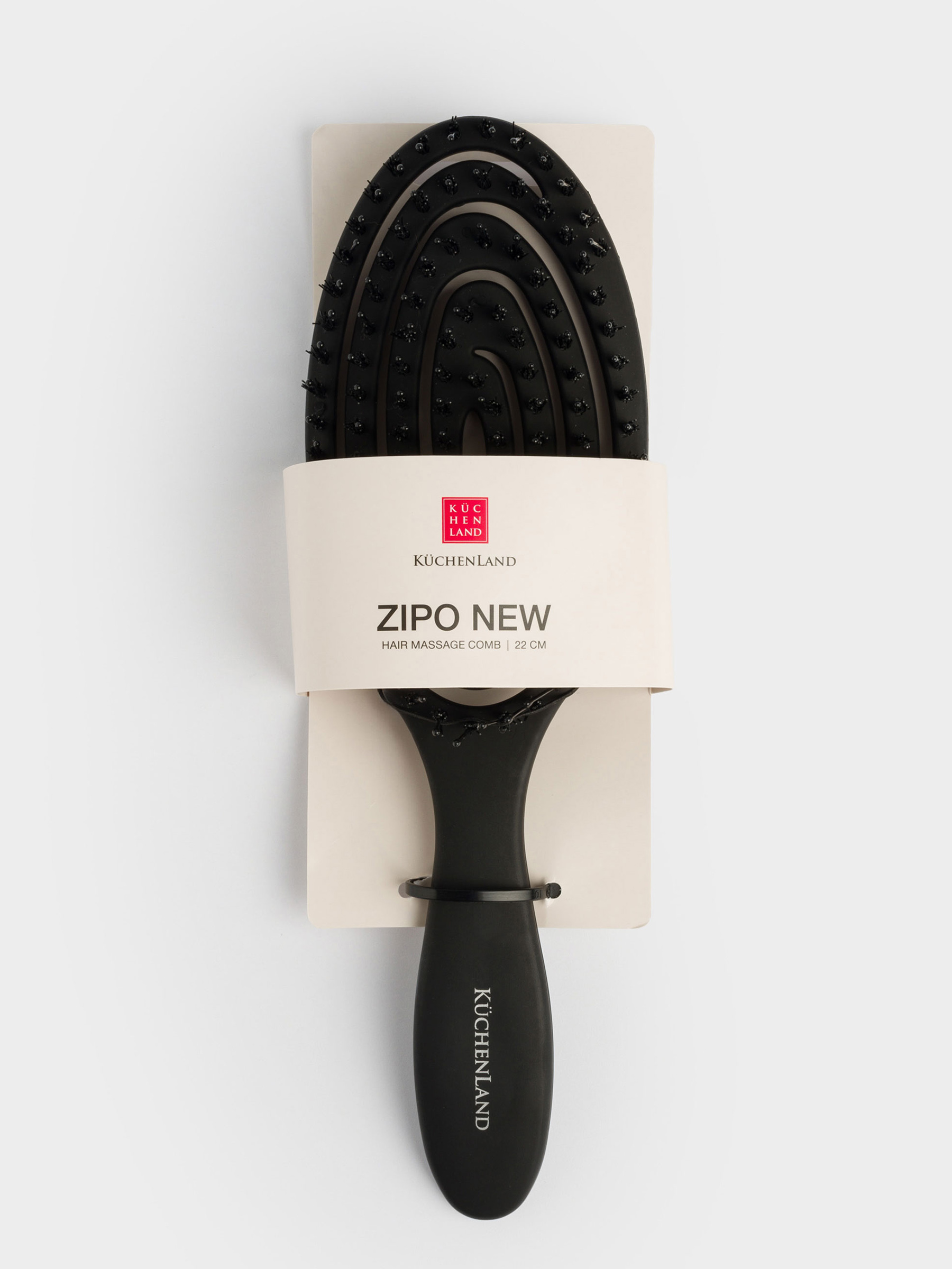 Hair massage comb, 22 cm, plastic, black, Zipo new, image-4