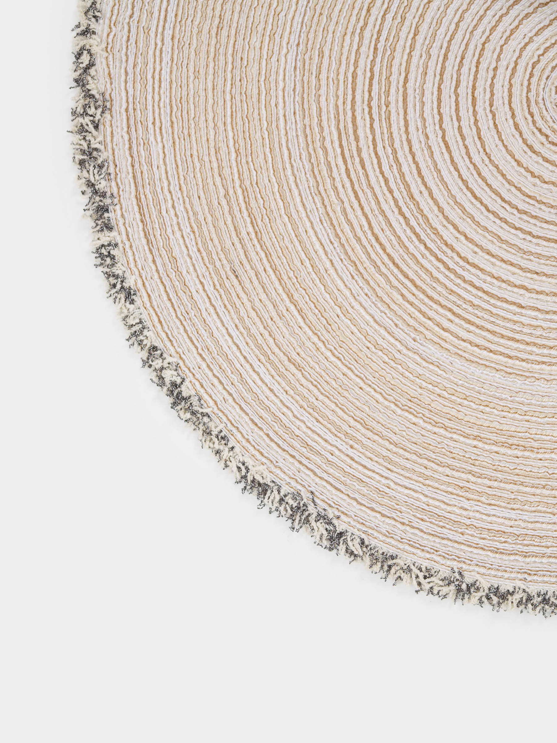 Instrument napkin, 38 cm, with fringe, polyester, round, beige, Rotary, image-1