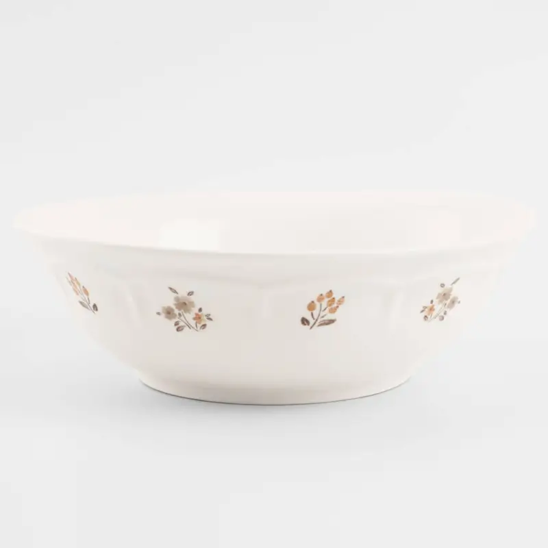 Salad bowl, 23x7 cm, 1.45 l, porcelain N, white, vintage flowers, La flore