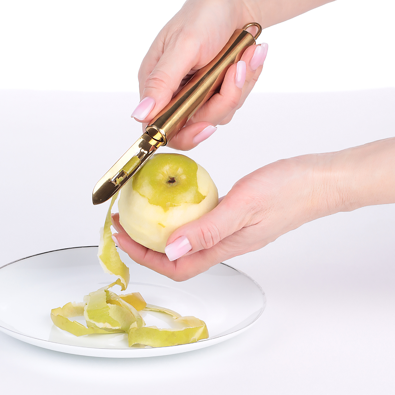Vegetable peeler, 19 cm, steel, golden, Spiro gold
