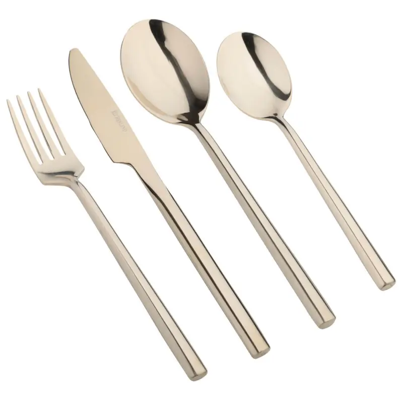 Silverware, 6 pers, 24 pr, steel, gold, Dublin