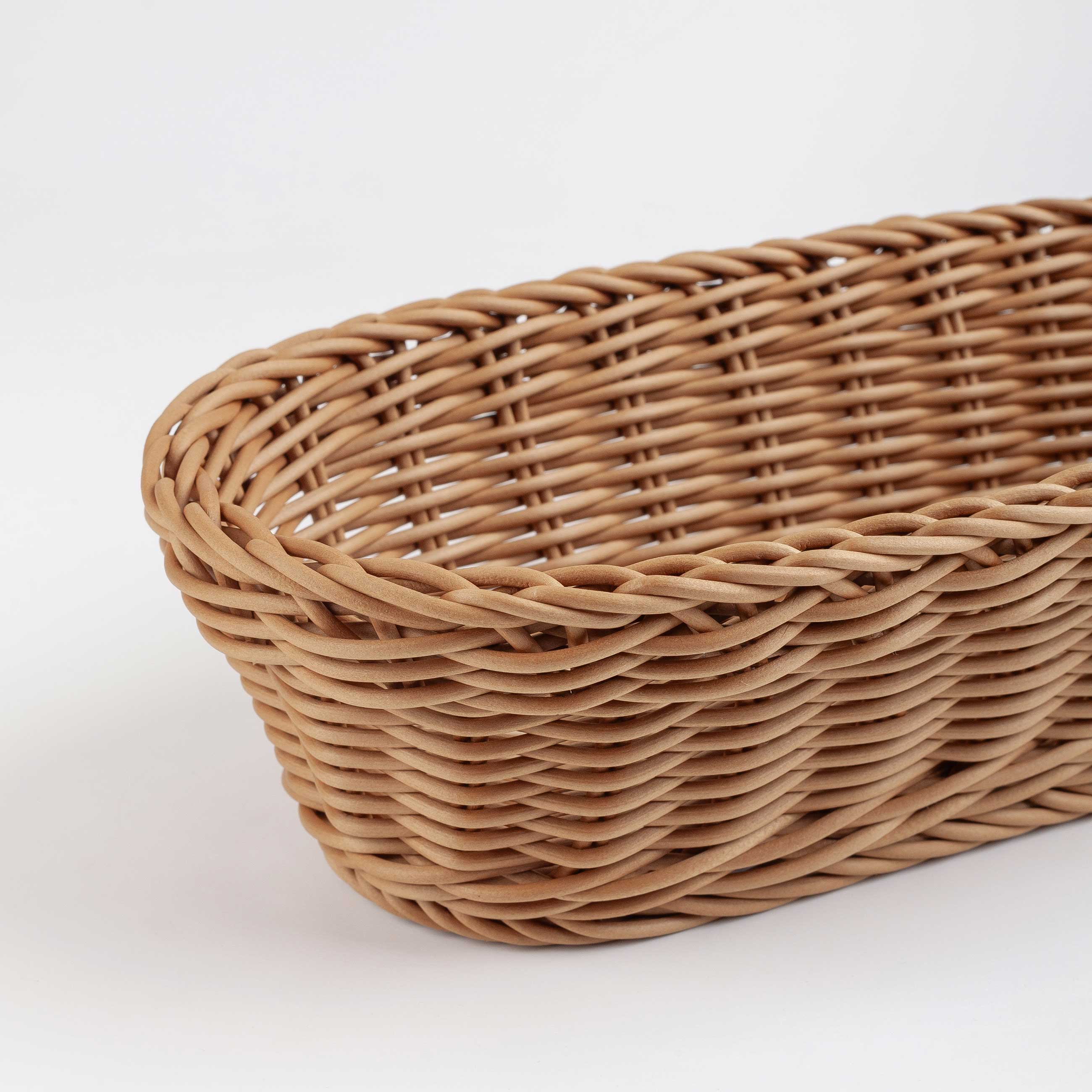 Bread basket, 29x17 cm, rattan, oval, brown, Twig