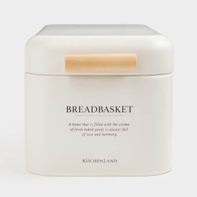 Bread box, 32x18x16 cm, metal / wood, rectangular, milky, Course ,image-0