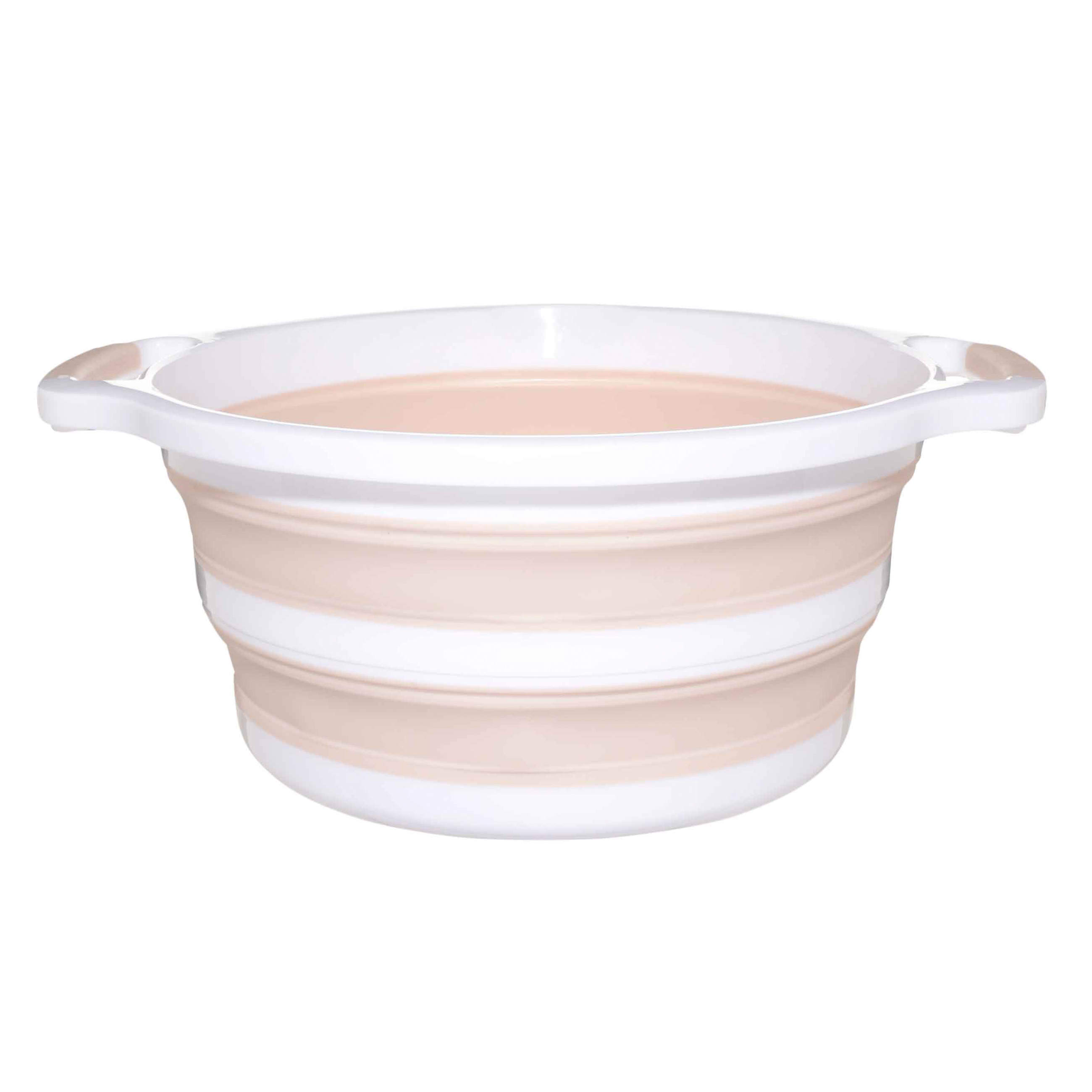 Foldable basin, 10 l, plastic / rubber, beige-pink, Foldaway, image-0