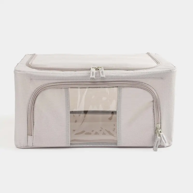 Organizer-box for things, 40x30x20 cm, with zipper, oxford, gray, Pedant ,image-0
