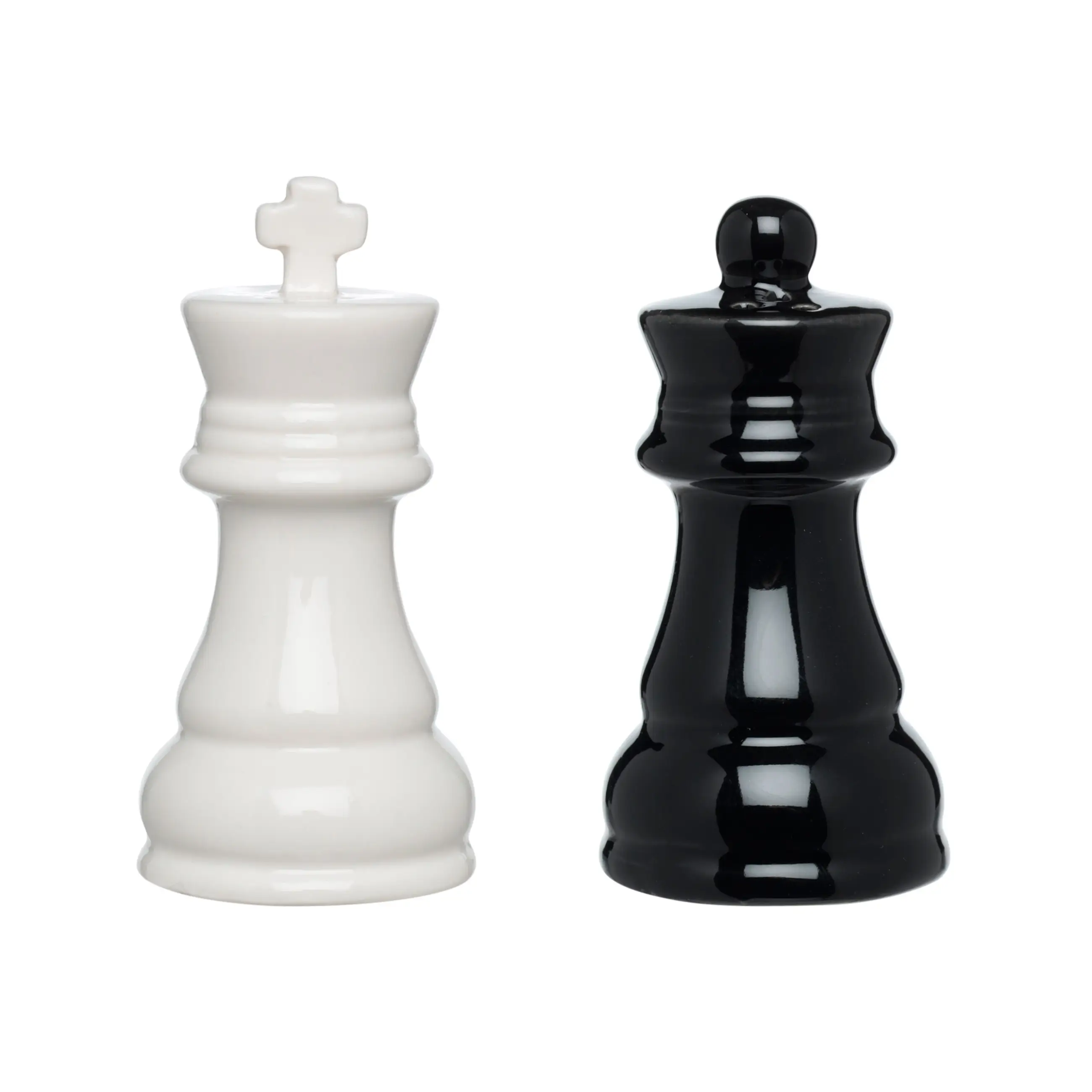 Salt and Pepper set, 9 cm, porcelain P, Black / White, Chess, Chess