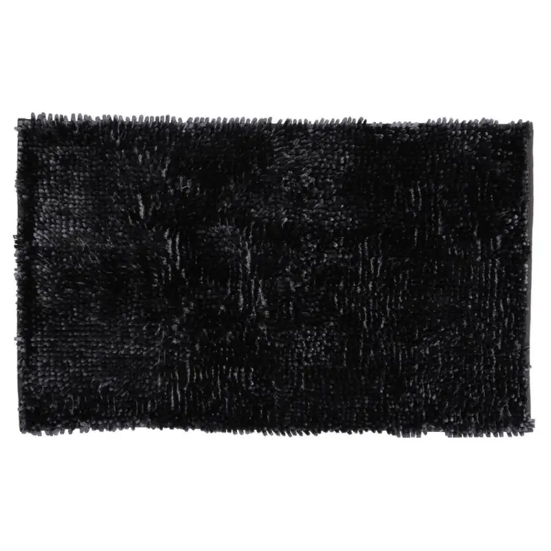 Mat, 50x80 cm, anti-slip, polyester, Dark grey, Fluffy
