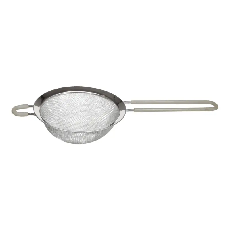 Strainer, 14 cm, with handle, steel / silicone, beige, Tammy ,image-0