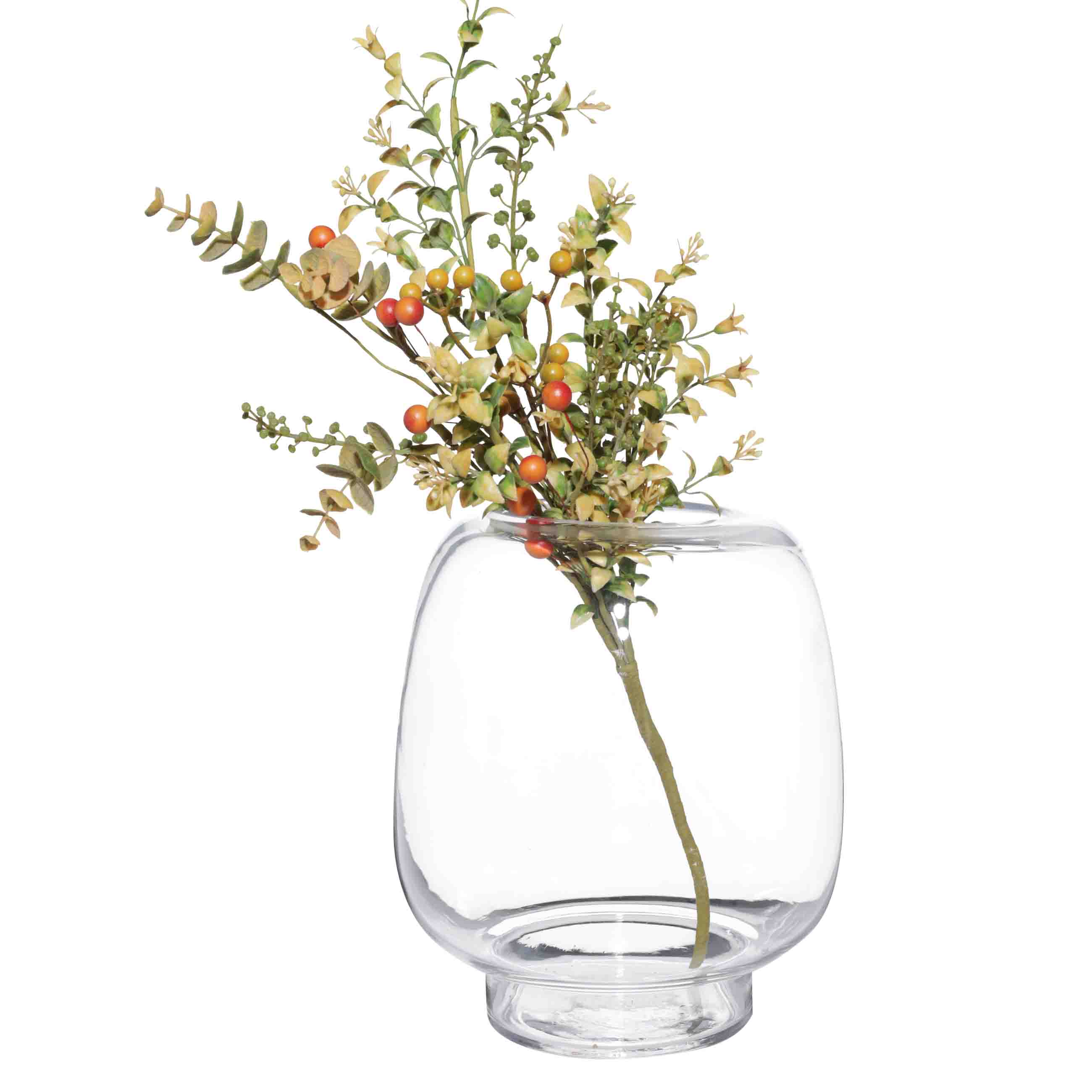 Flower vase, 23 cm, Glass, Clear