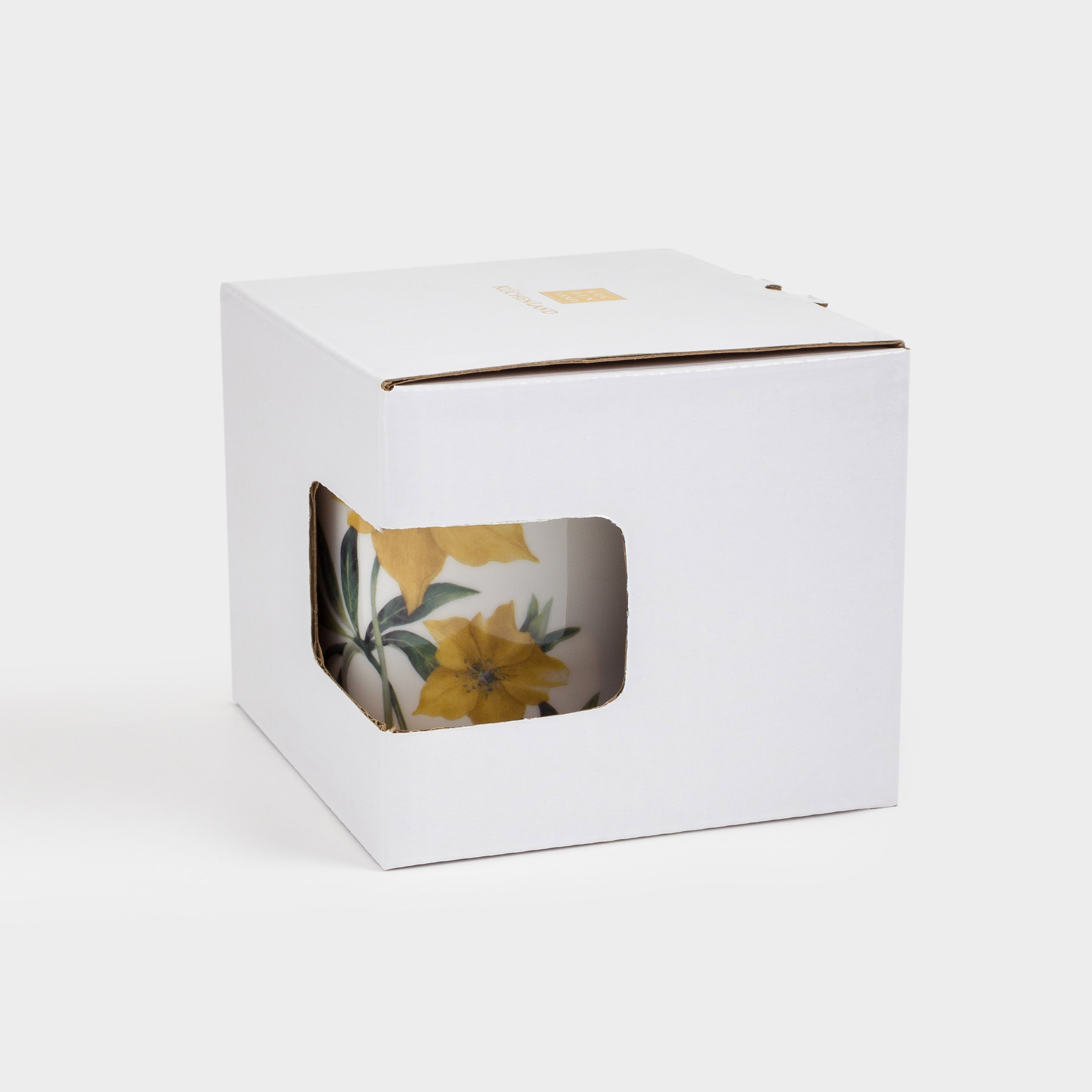 Mug, 330 ml, porcelain F, white, with golden edging, Hellebore, Bloome, image-4