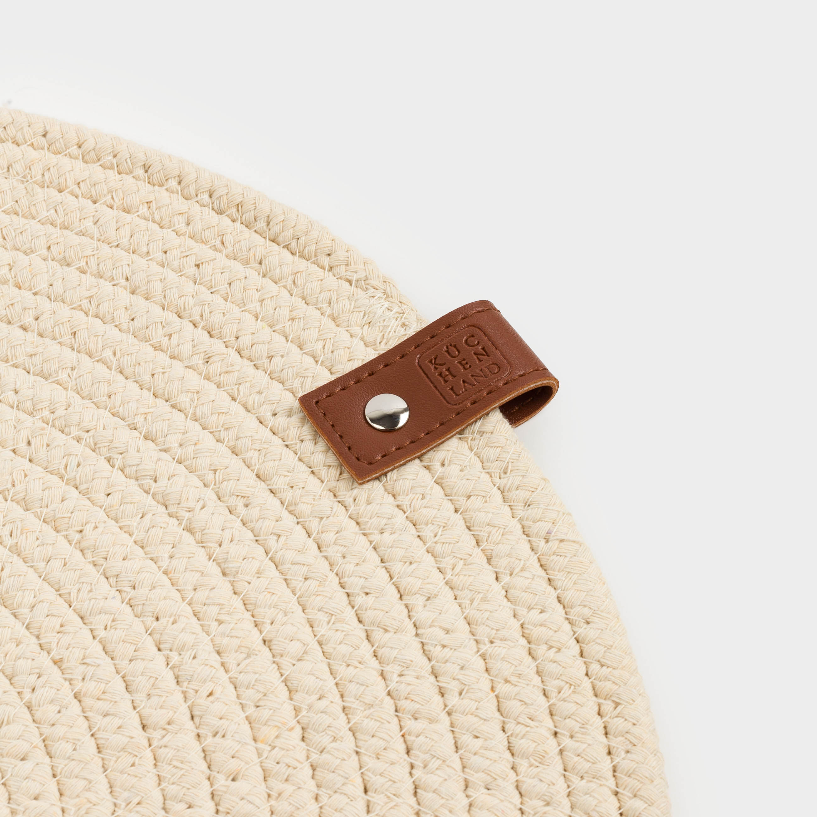 Placemat, 38 cm, polyester / cotton, round, beige, Swivel