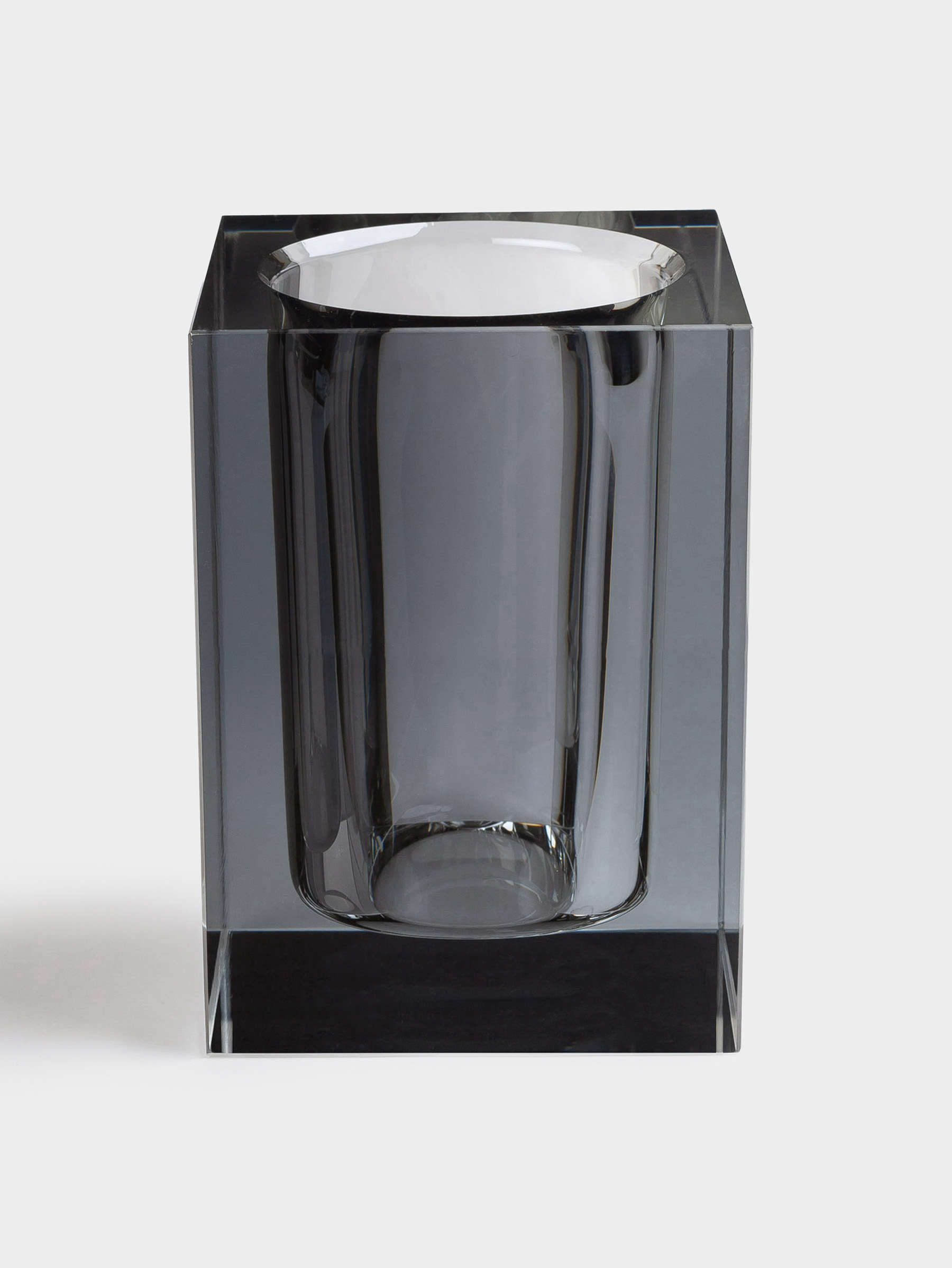 Bathroom tumbler, 16 cm, glass, grey, Cube color, image-1