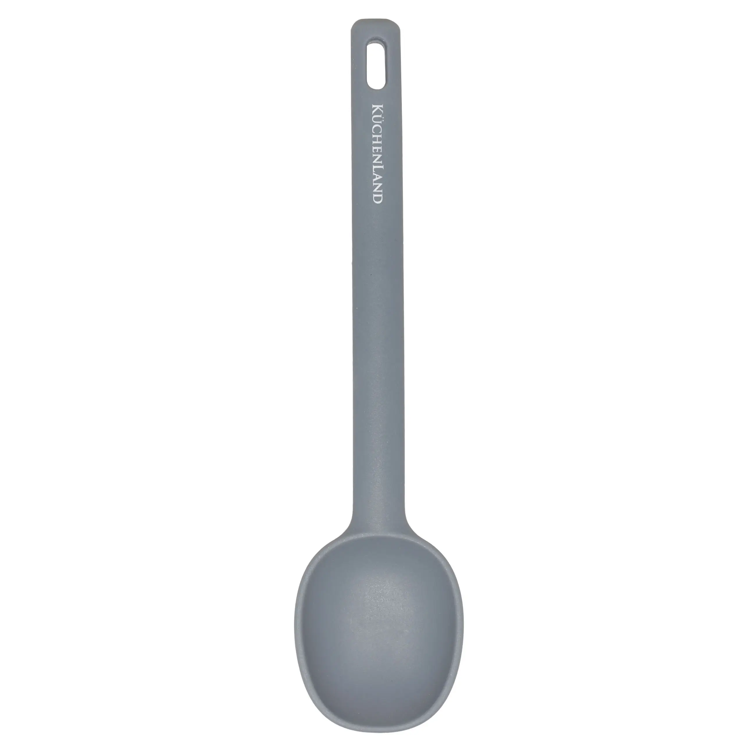 Serving spoon, 28 cm, silicone, grey, Grey steel, image-0