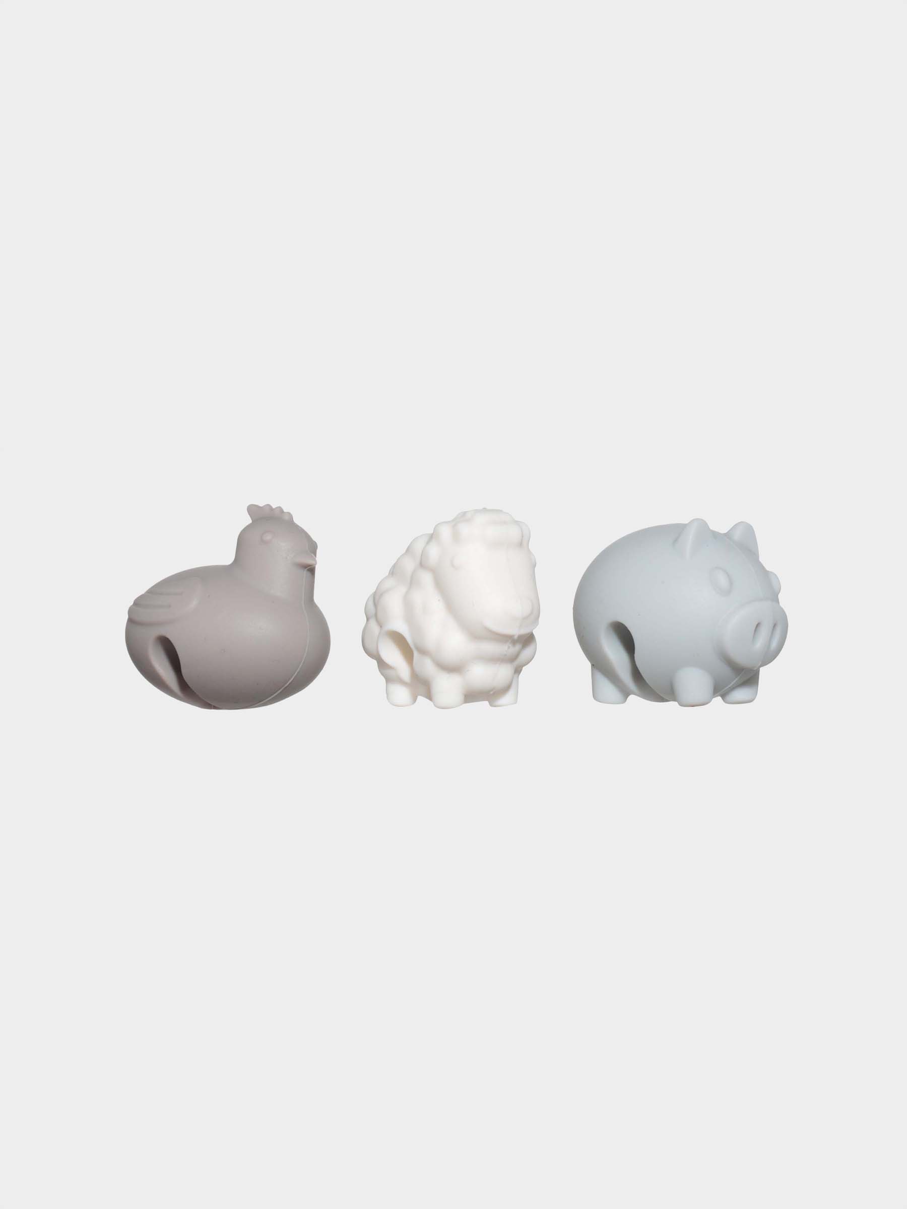 Pot lid holder, 3 pcs, Silicone, Mix, Animals, Soft kitchen, image-0