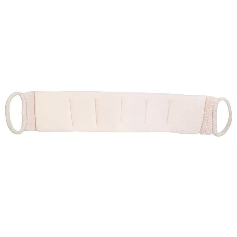 Washcloth-tape for washing the body, 70x12 cm, with filler, nylon / cotton, beige, Unique spa, image-0